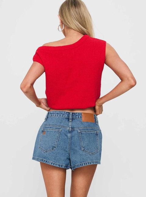 Dreamful Low Rise Mini Denim Short Light Wash Product Image