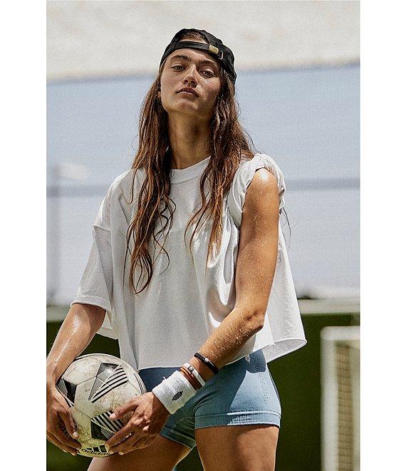 Free People FP Movement Crew Neck Short Sleeve Inspire Oversized Boxy Cropped Shirt Product Image