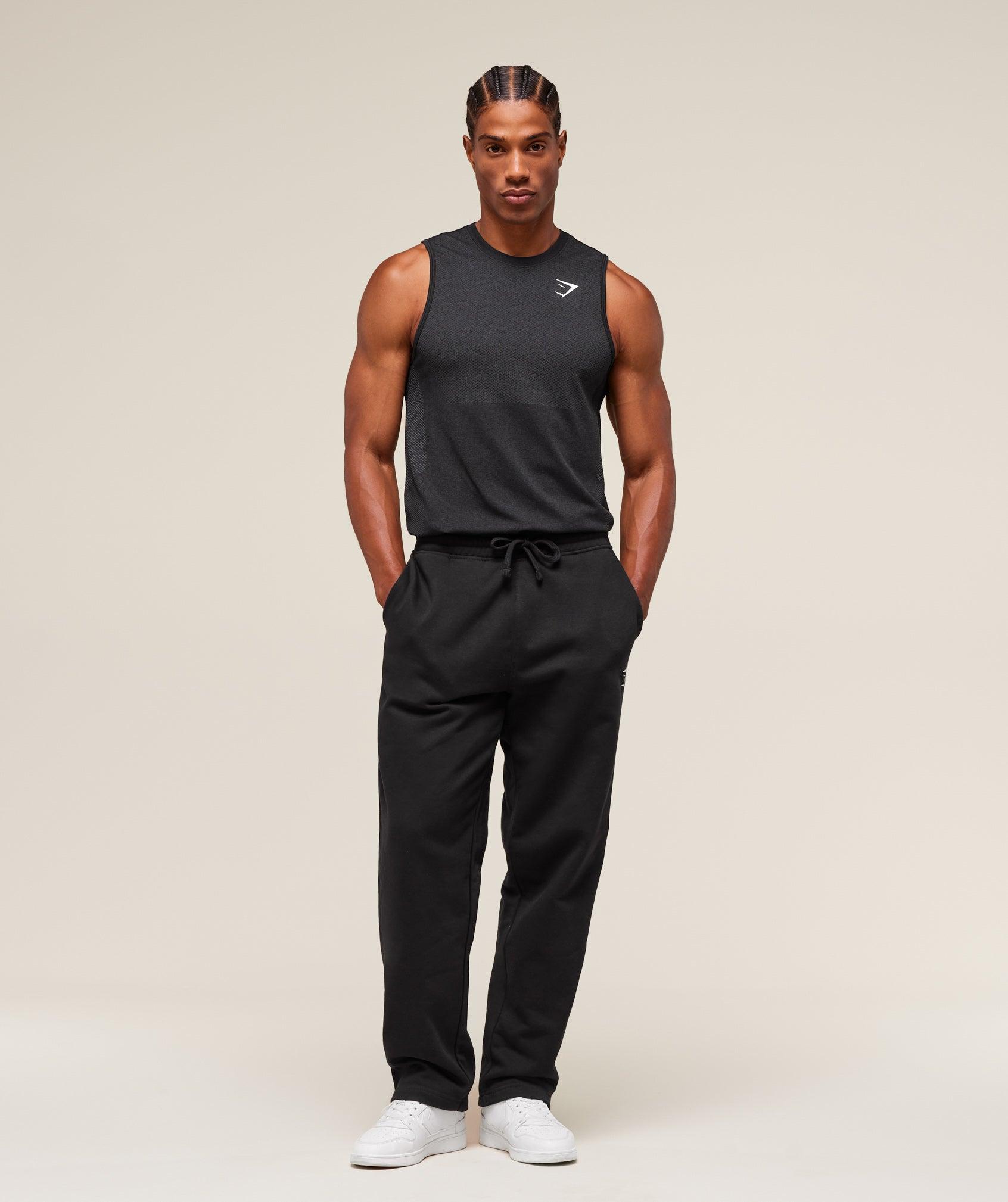 Gymshark Vital Tank - Black/Silhouette Grey Male Product Image