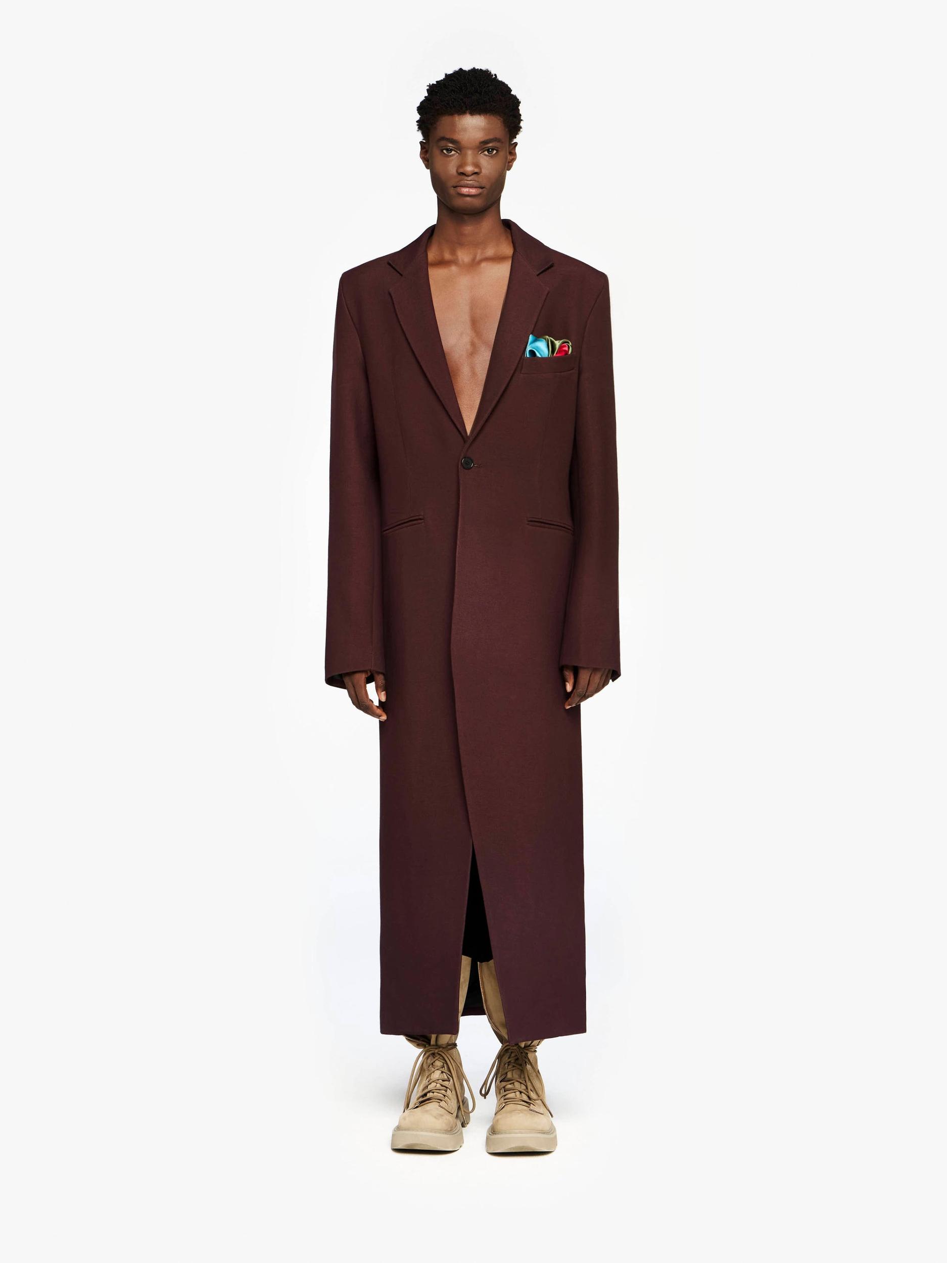 LONG COAT WITH SATIN HANDKERCHIEF Product Image