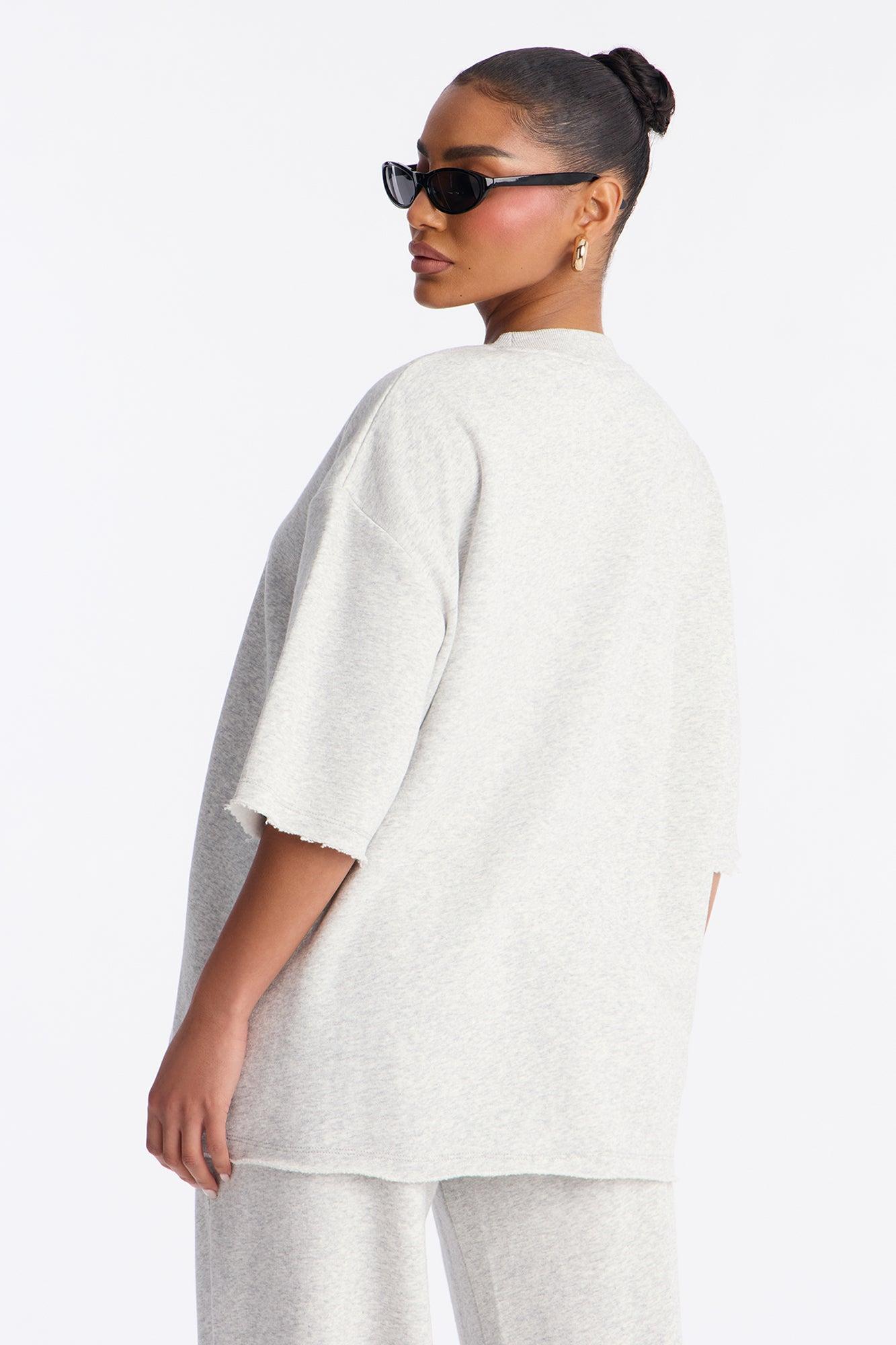 The Crew Fleece T Shirt - Heather Grey Female Product Image