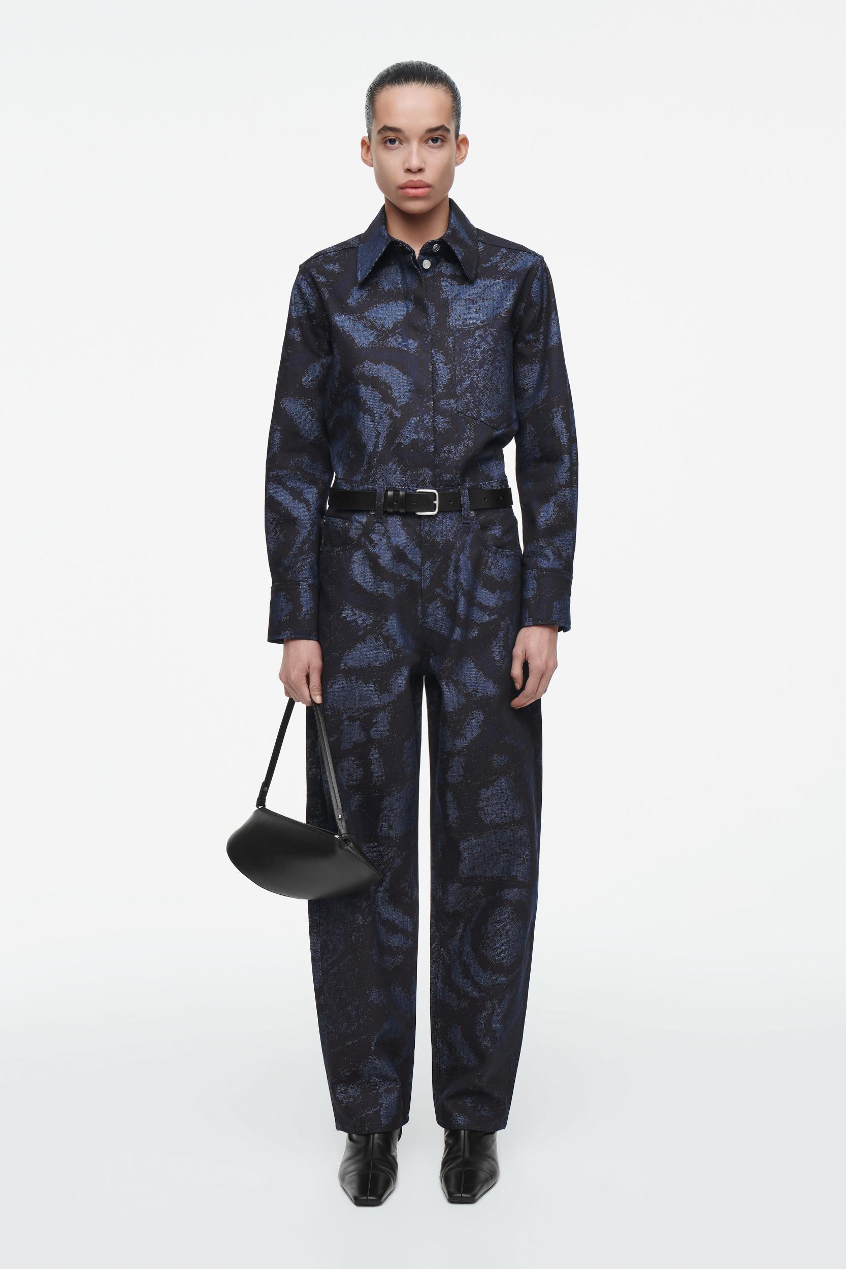 BAY JACQUARD BARREL-LEG JEANS Product Image