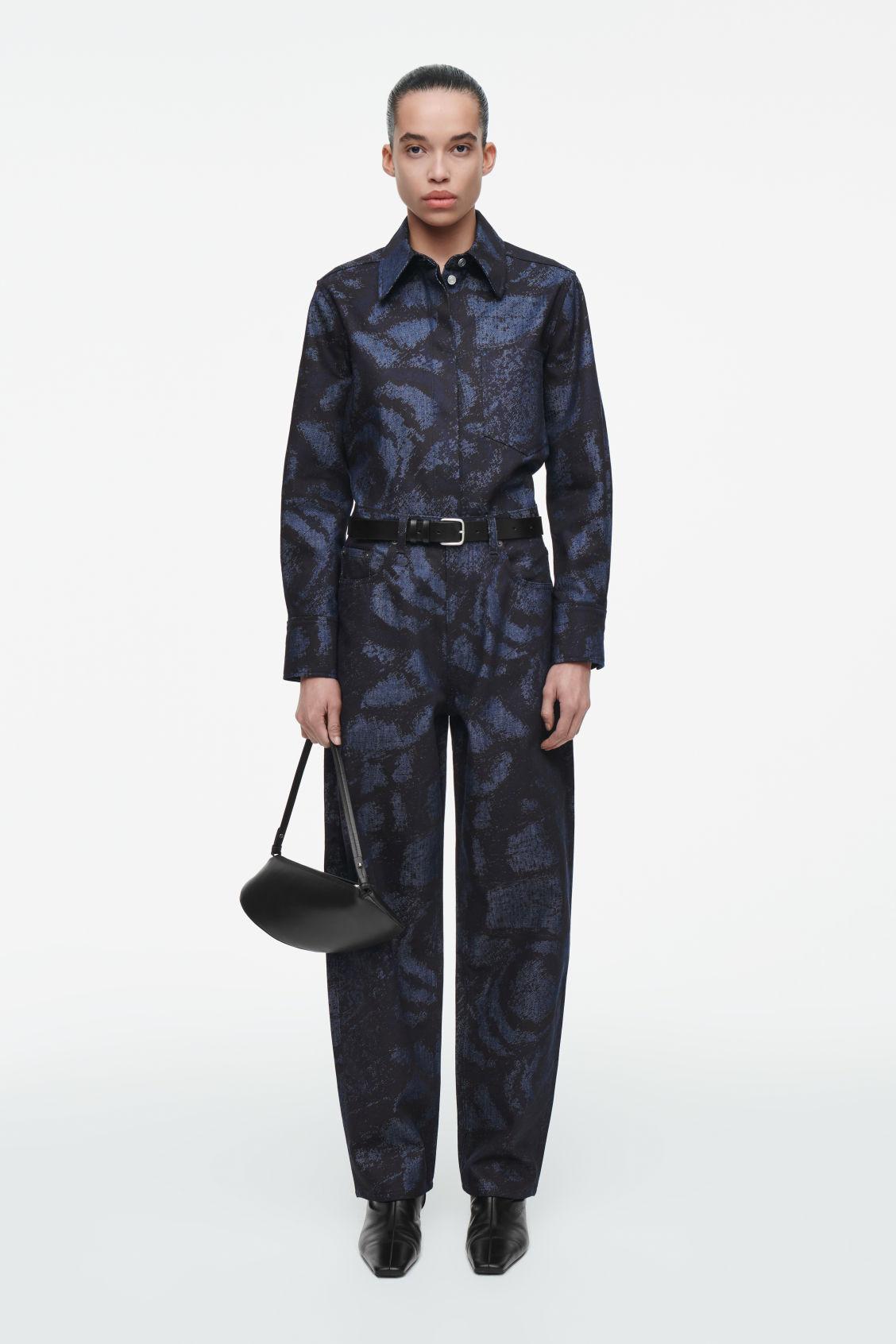 BAY JACQUARD BARREL-LEG JEANS Product Image