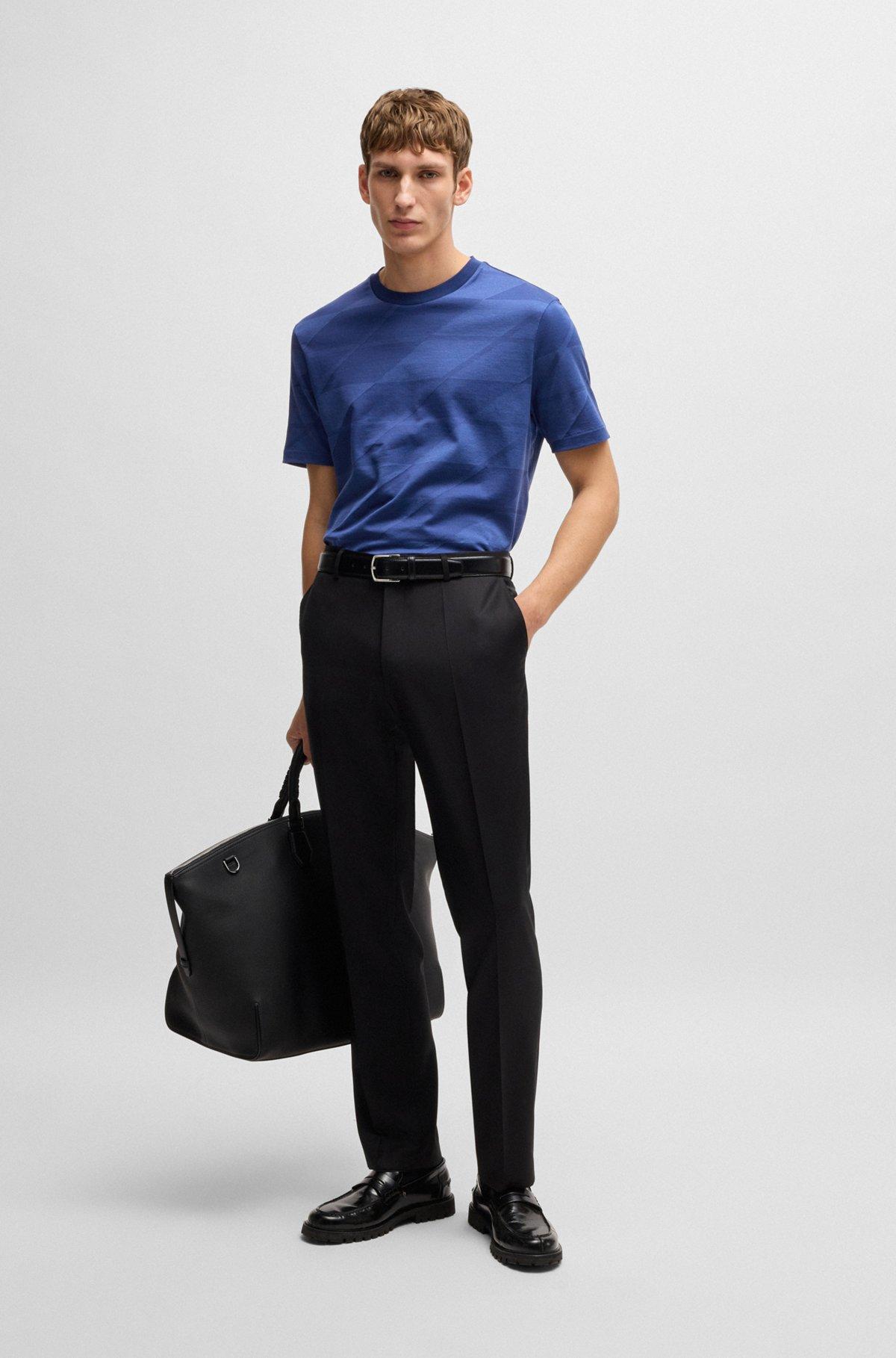  Mercerized-cotton T-shirt with two-tone jacquard Product Image