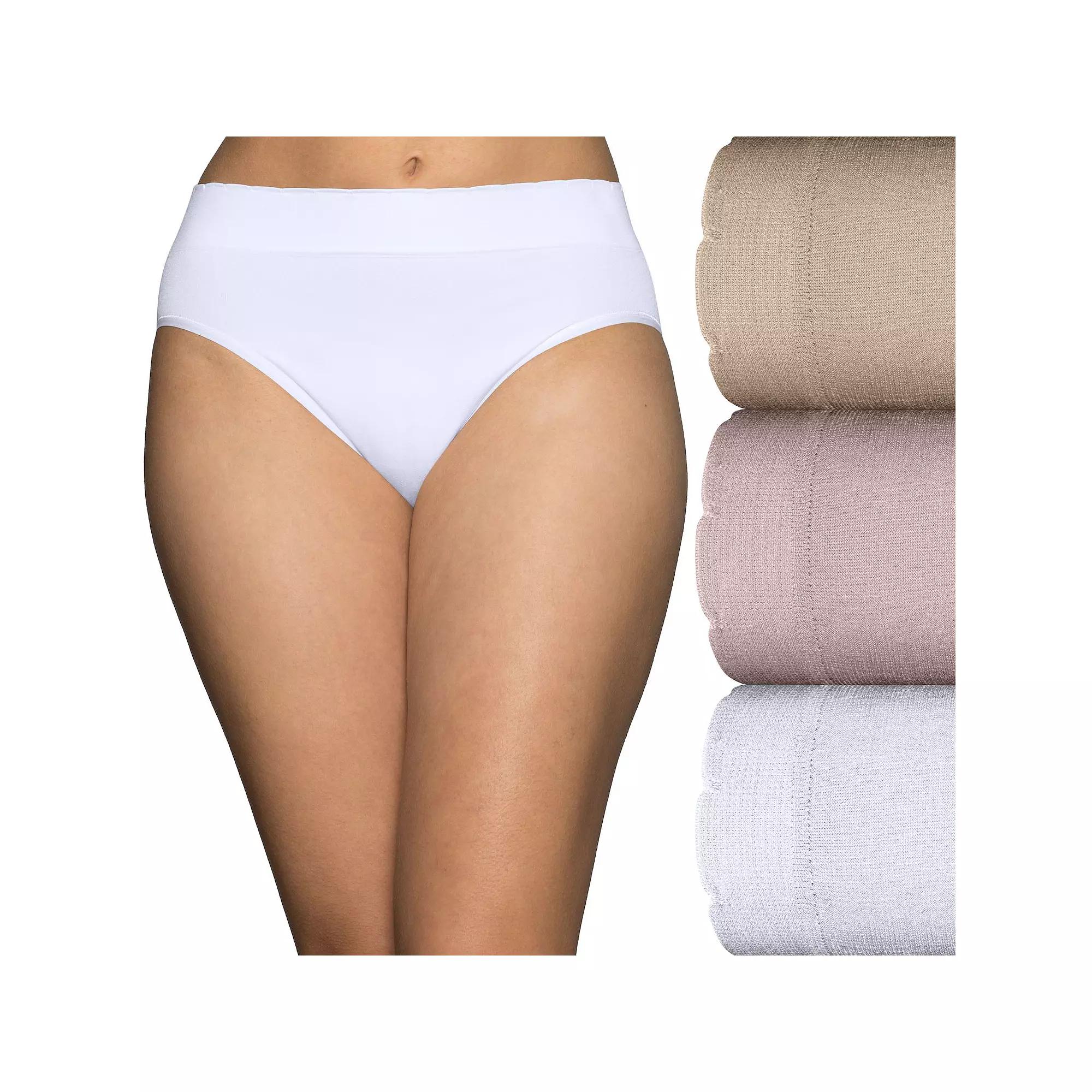 Vanity Fair Lingerie No Pinch No Show Seamless Hi-Cut 3-Pack Brief Panty Set 13417, Womens Product Image