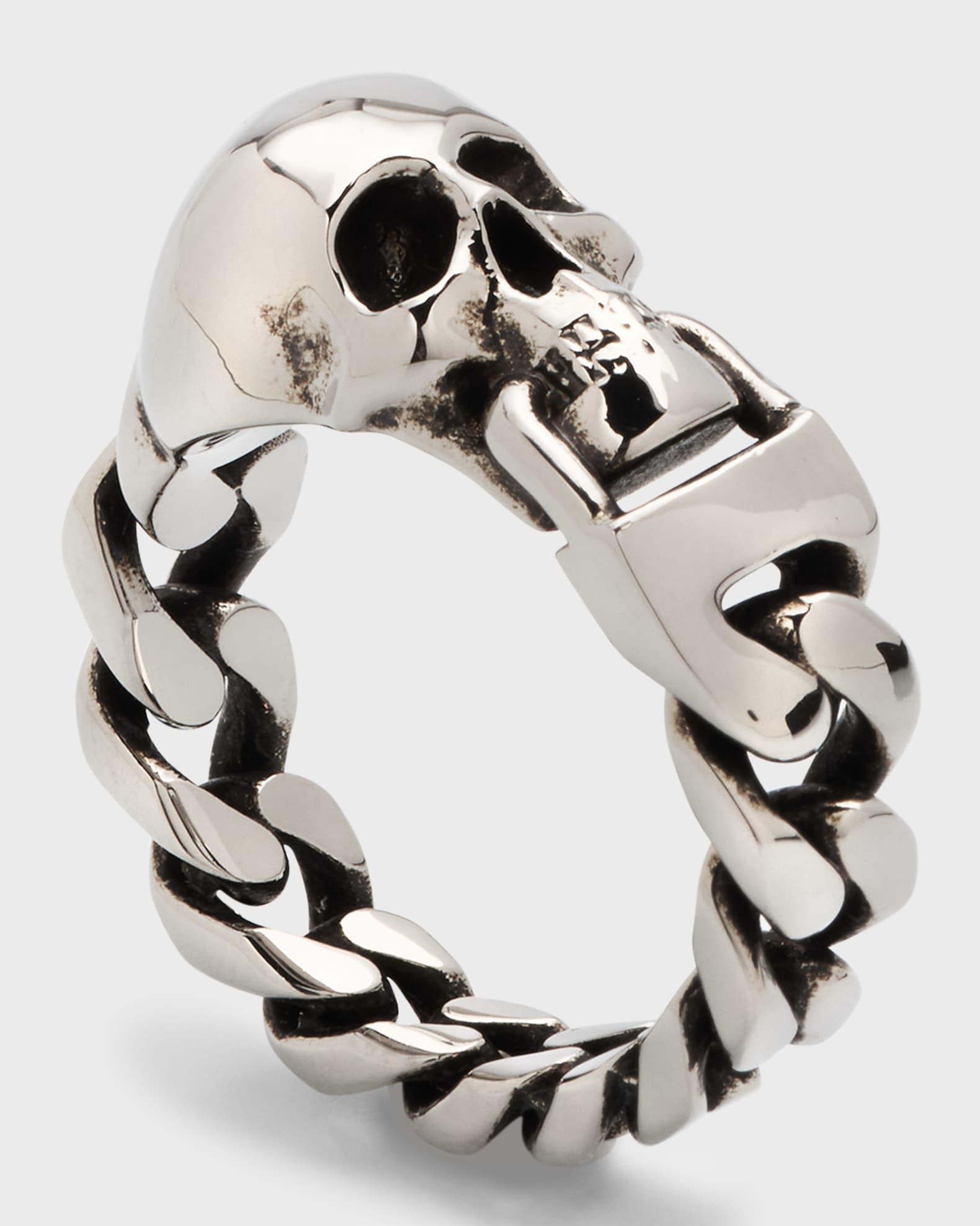 Men's Skull Curb Chain Ring Product Image