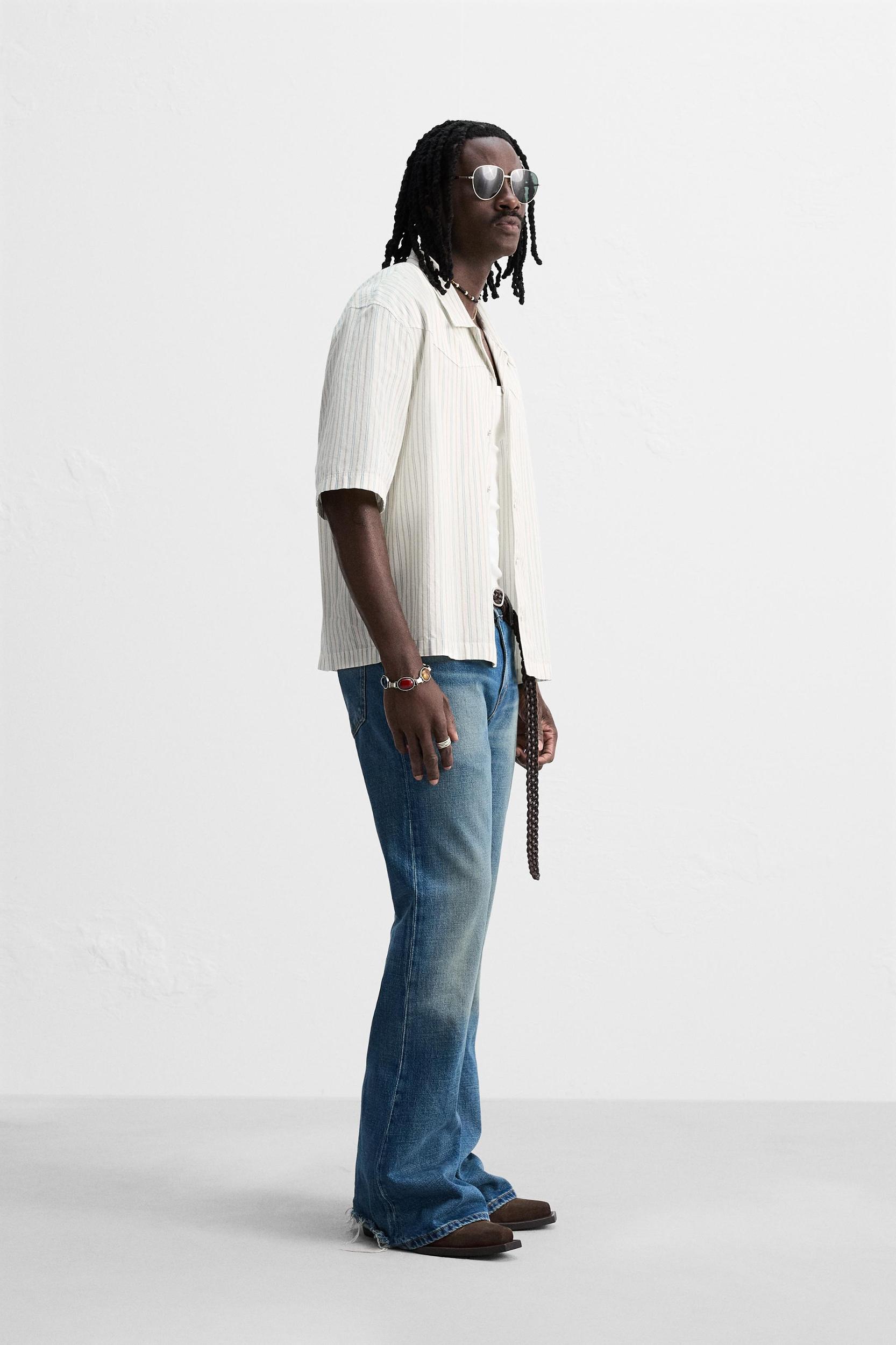 EMBROIDERED STRIPED SHIRT Product Image