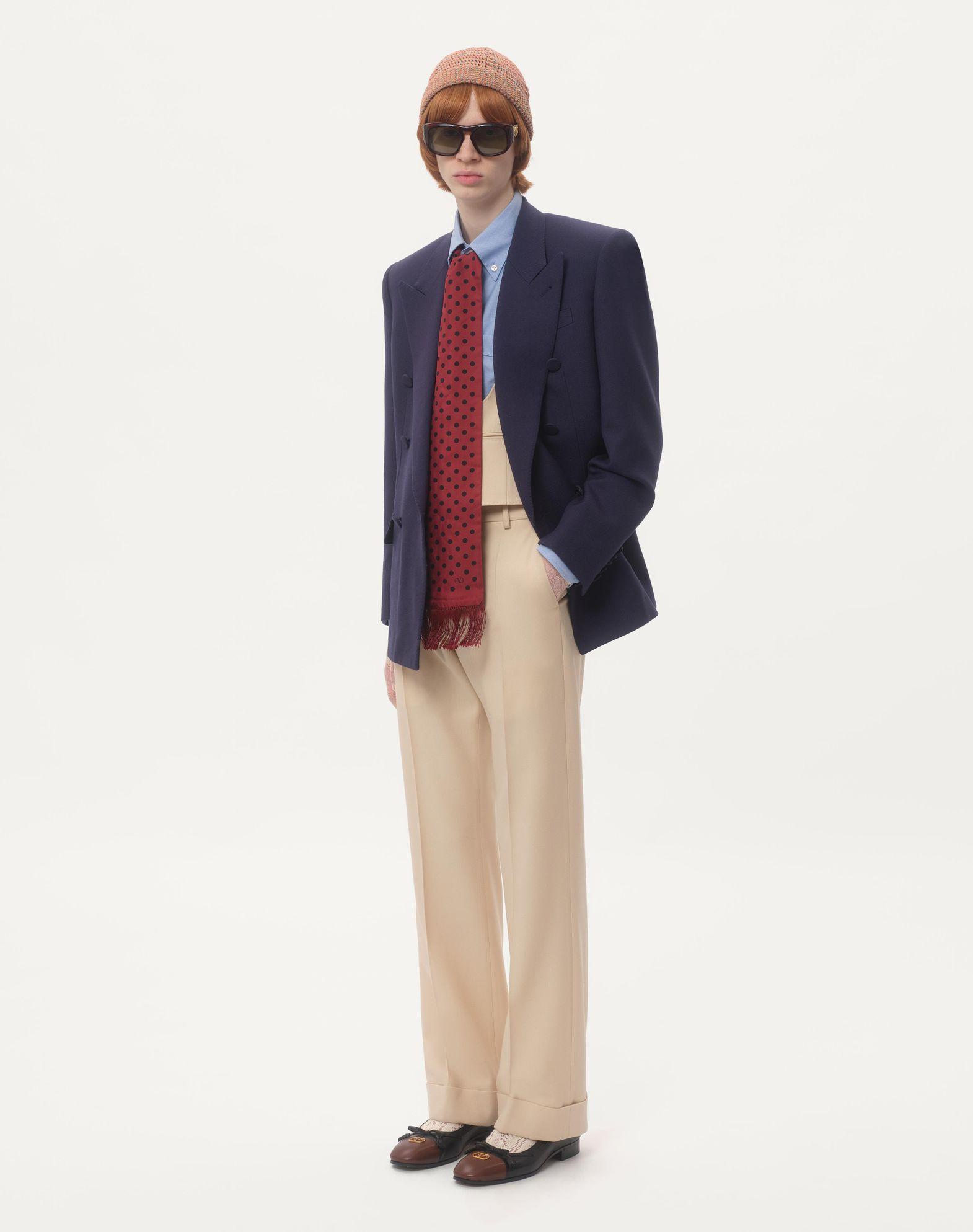 DOUBLE-BREASTED JACKET IN WOOL GABARDINE Product Image