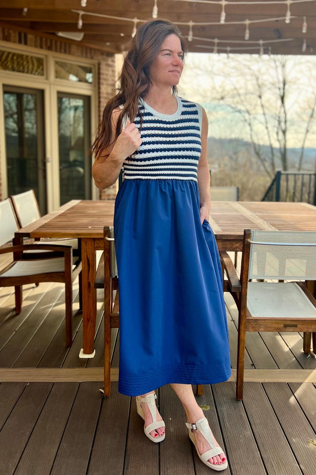 Sleeveless Striped Midi Product Image