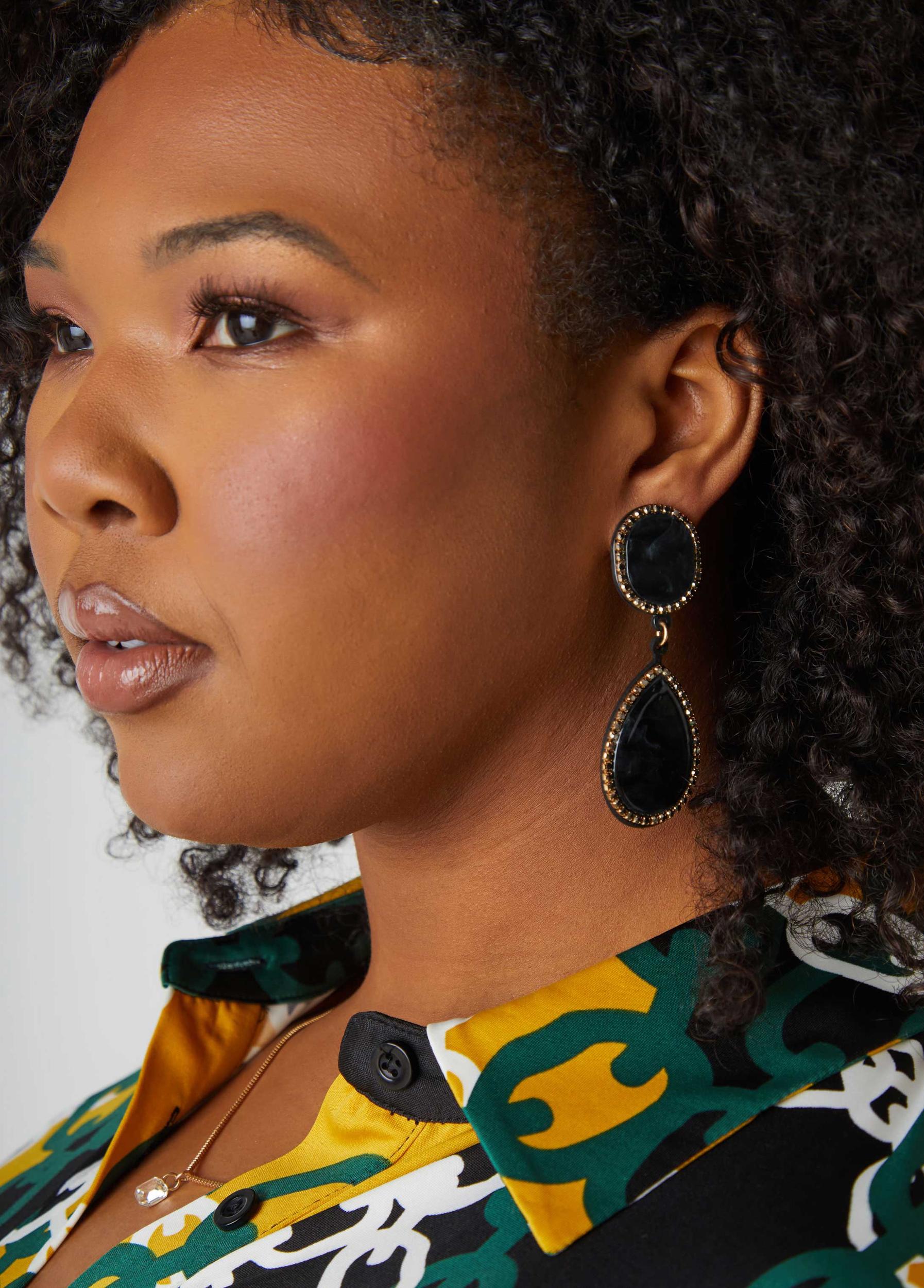 Crystal & Bead Clip On Earrings Product Image