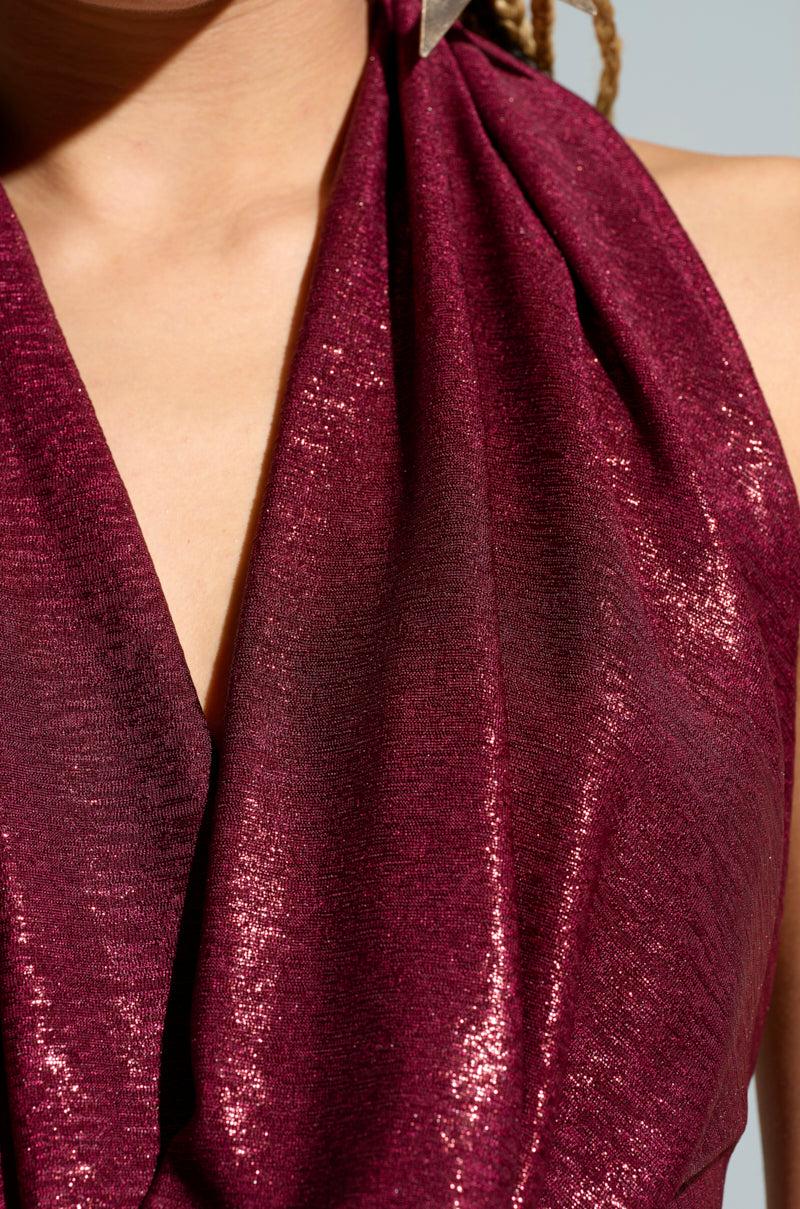 ALL OF THE GLAMOUR SLINKY HALTER NECK TOP Product Image