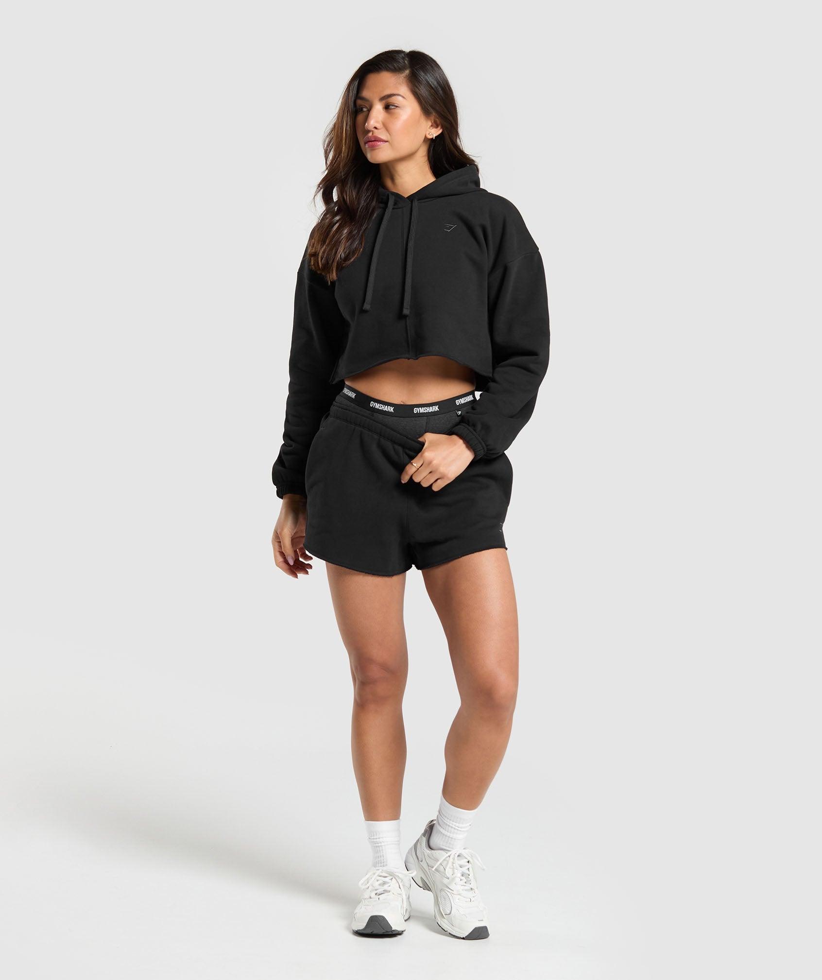Gymshark Fleece Crop Pullover - Black Female Product Image