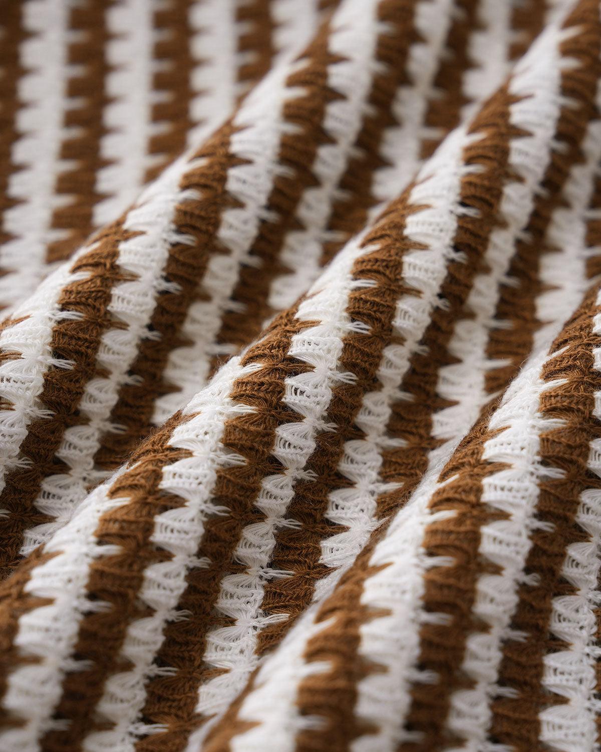 Brown Striped Casual Tee Product Image