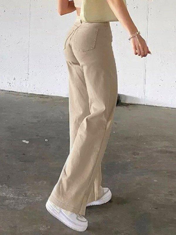 High Waisted Solid Flare Jeans Product Image