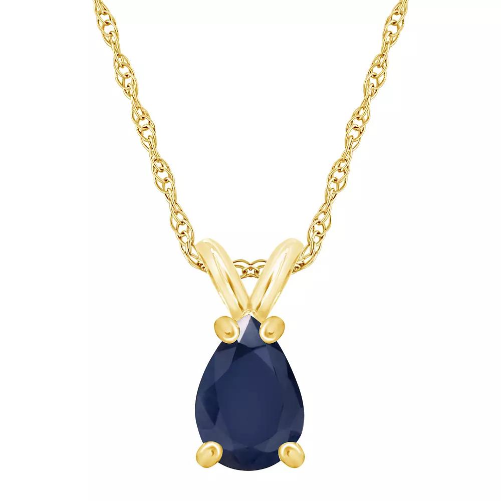 Celebration Gems 14k Gold Gemstone Pendant Necklace, Women's, Size: 18", Blue Product Image