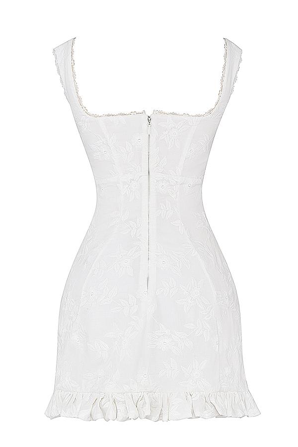 Odessa  white embroidered mini dress Product Image