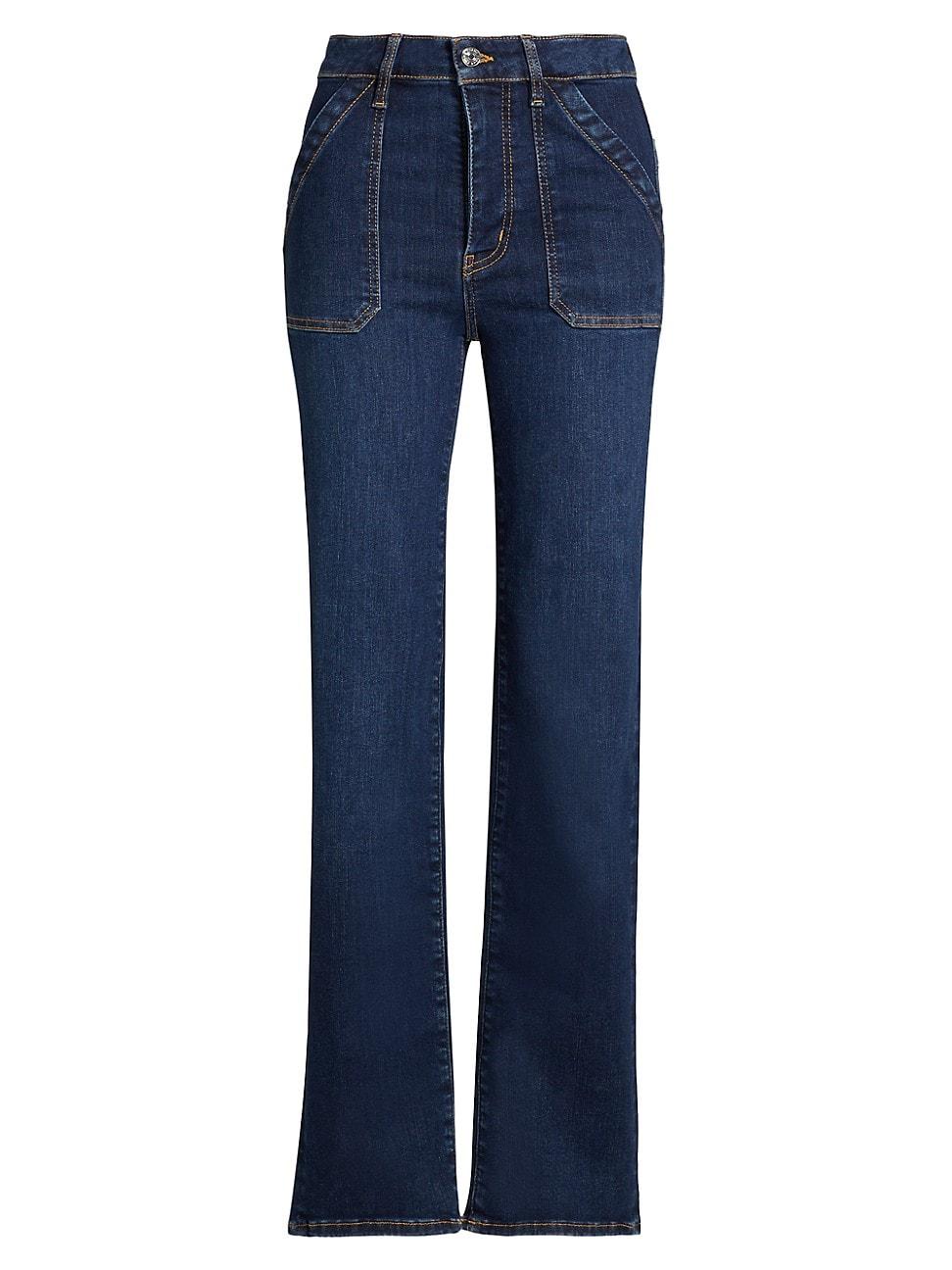 Womens Utility Mid-Rise Straight Jeans Product Image