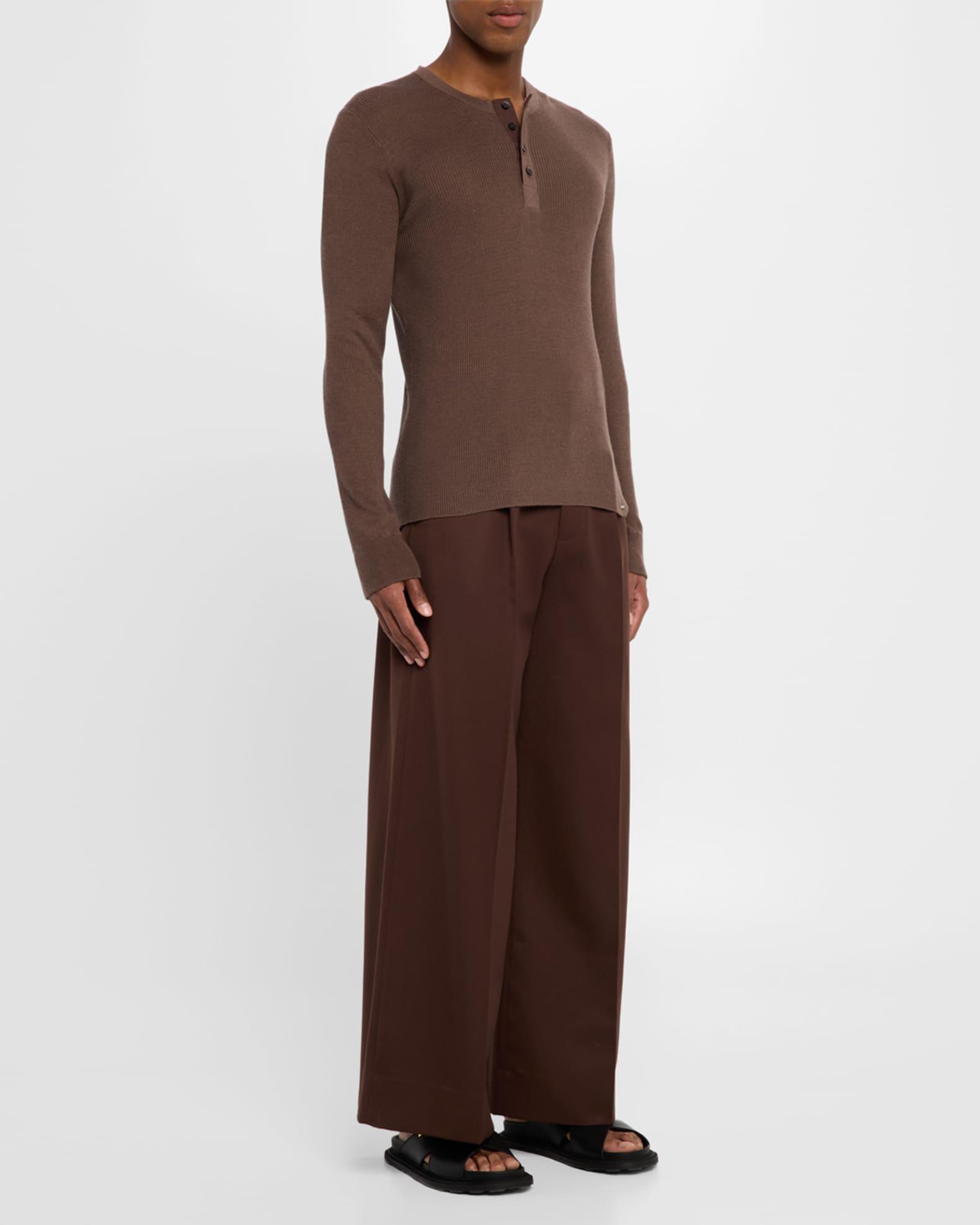 Men's Calfskin Leather Slide Sandals Product Image