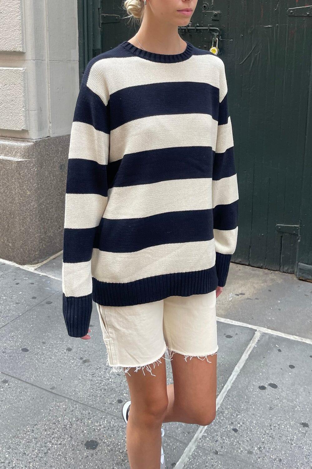 Brianna Cotton Thick Stripe Sweater Product Image