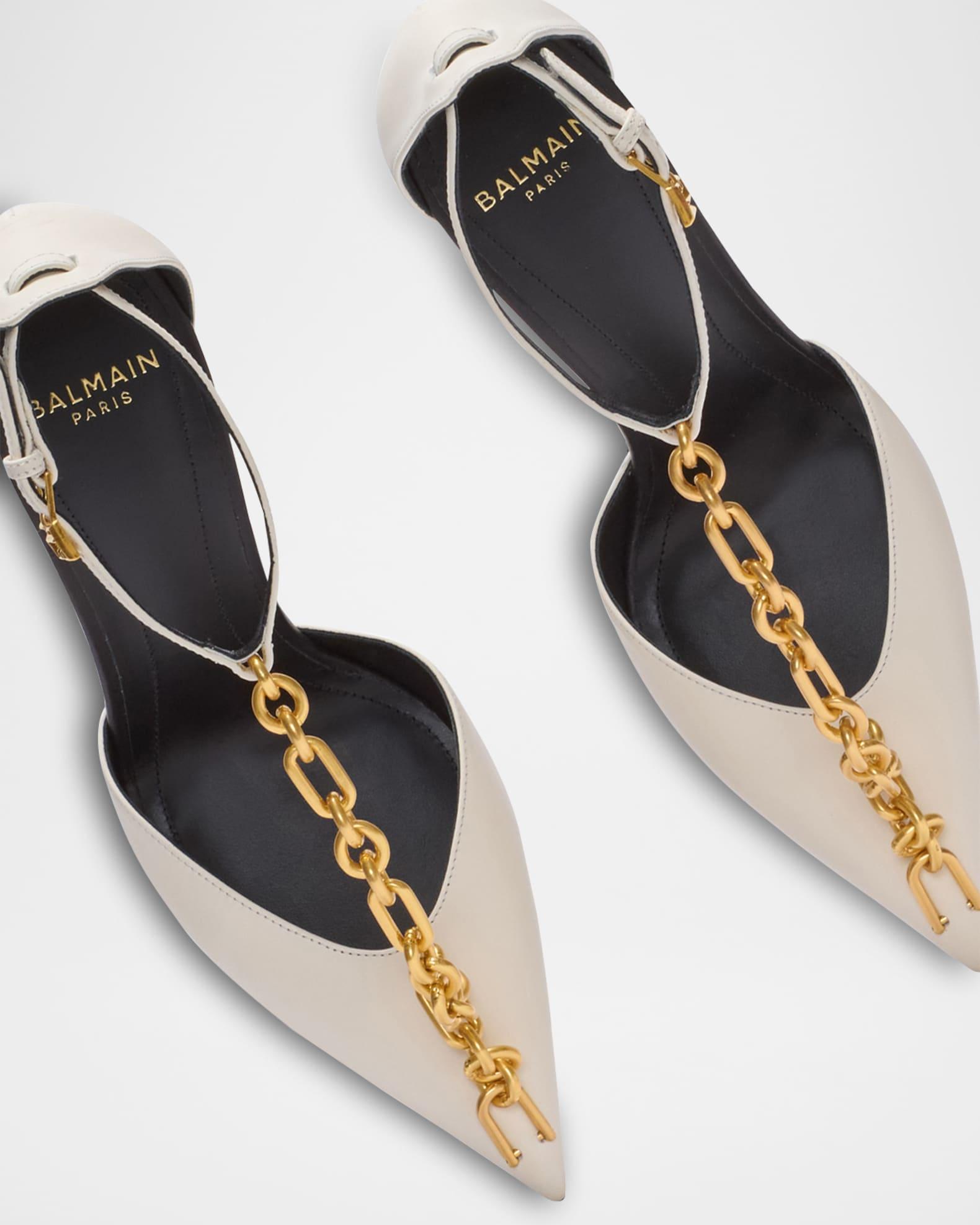 Sync Patent Leather Chain T-Strap Pumps Product Image