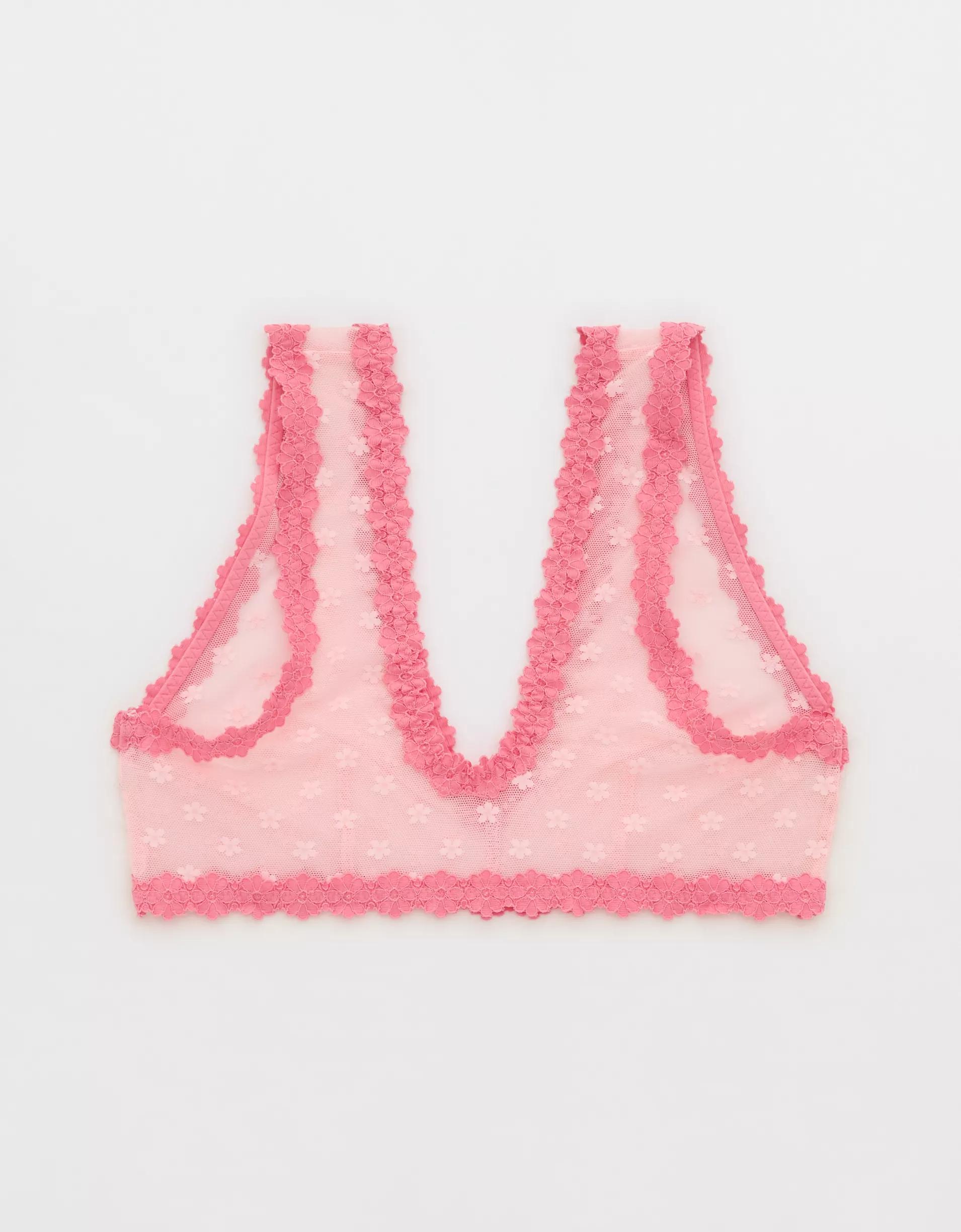 Show Off Daisy Mesh Plunge Bralette Women's Product Image