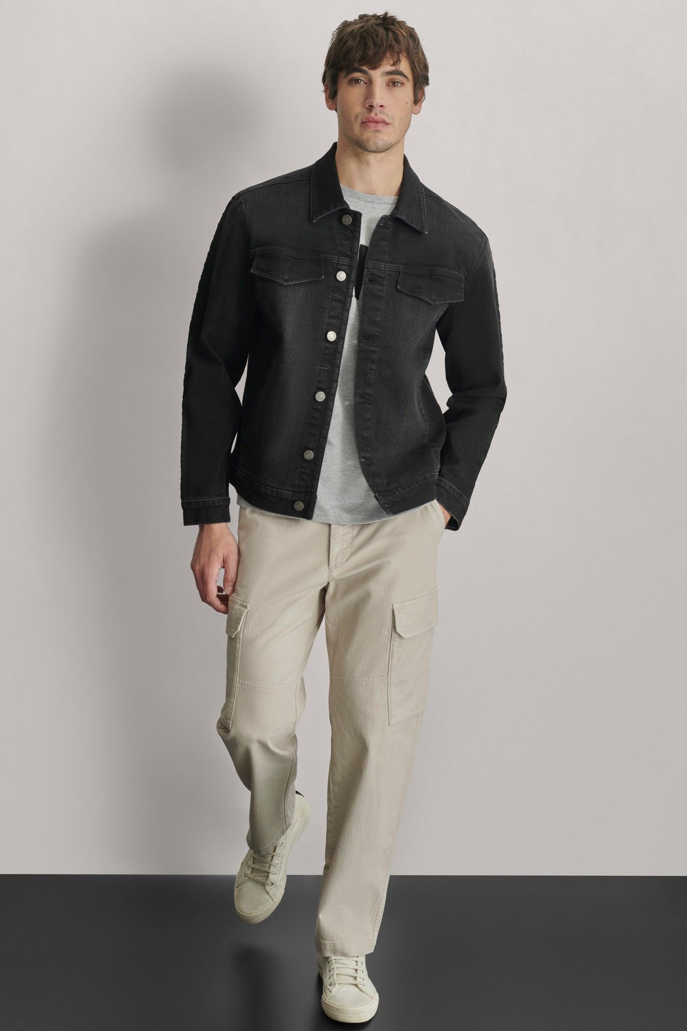 DENIM JACKET WITH LOGO TAPING Product Image