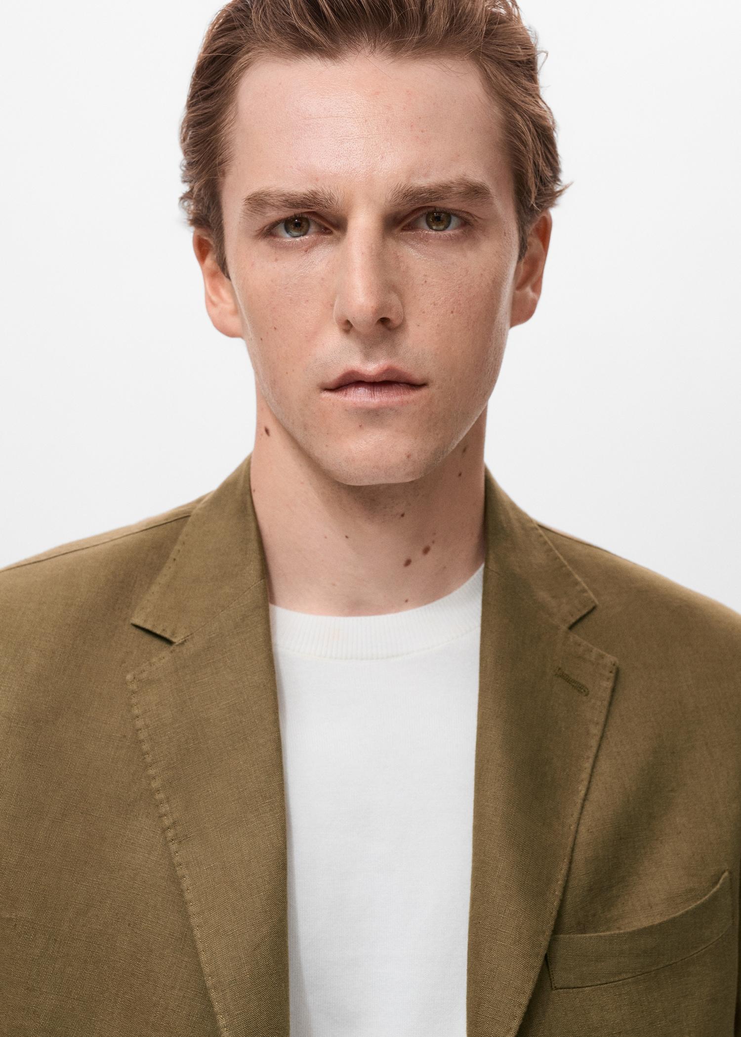 Salerno suit blazer 100% linen slim fit - Men | MANGO USA Product Image