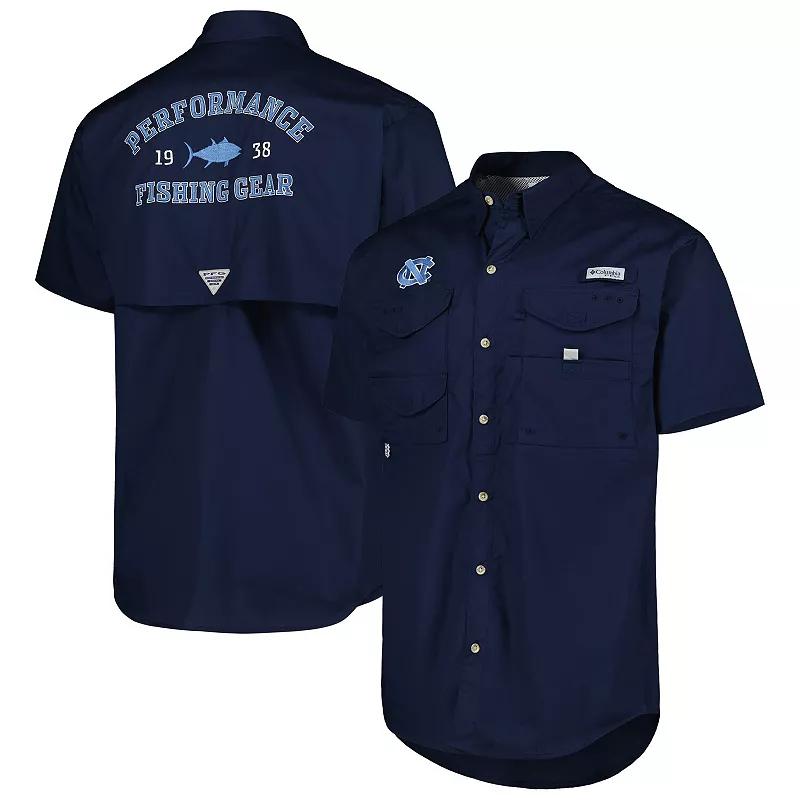 Men's Columbia Navy North Carolina Tar Heels Bonehead Button-Up Shirt,  Product Image