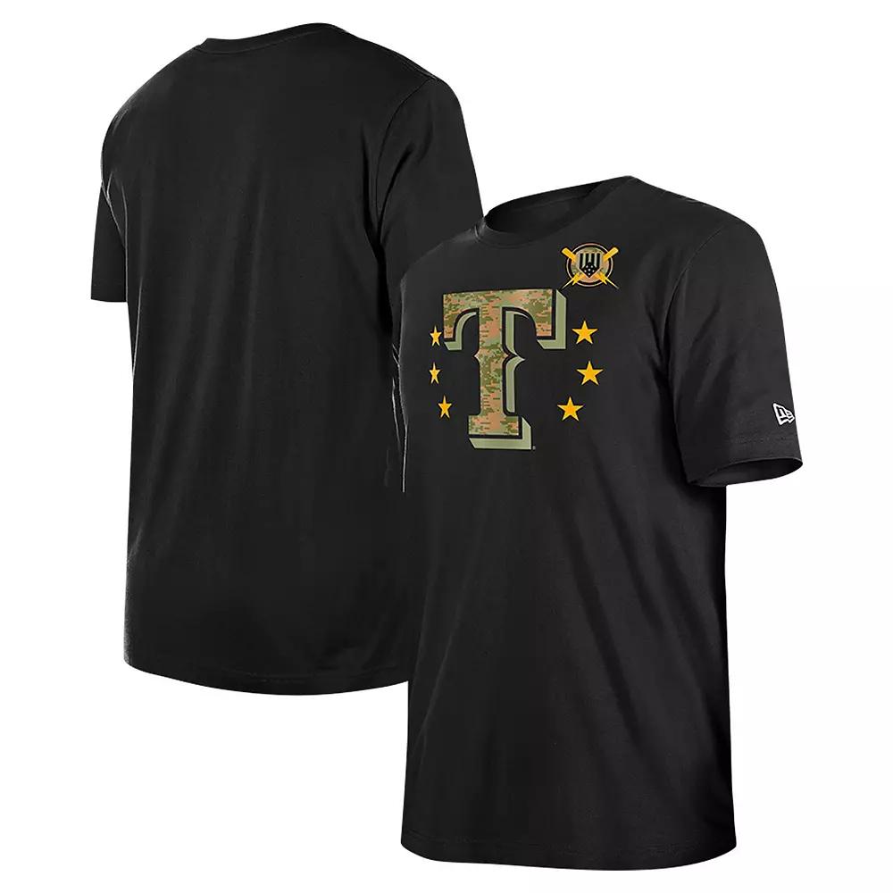 Men's New Era Black Texas Rangers 2024 Armed Forces Day T-Shirt,  Product Image