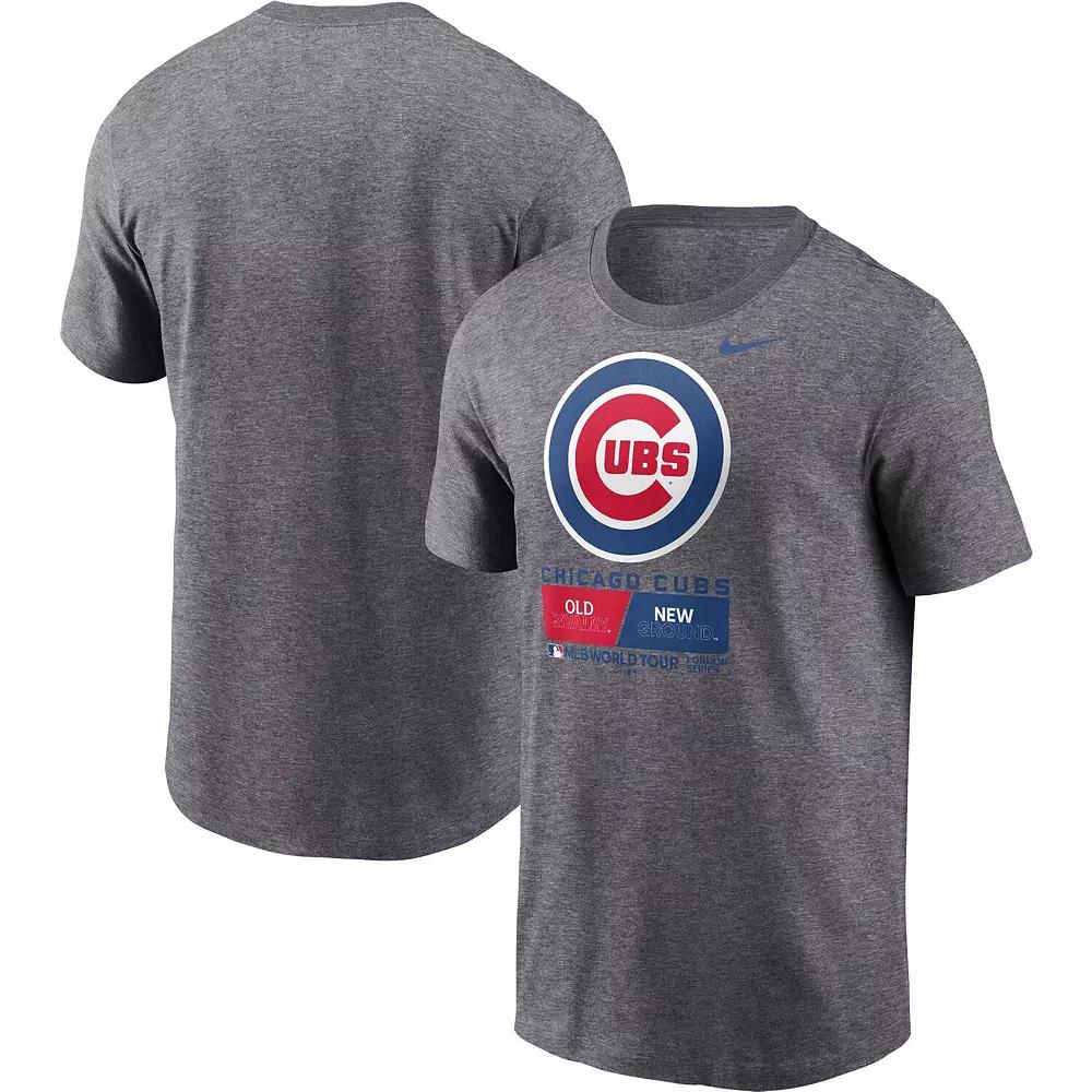 Men's Nike  Heather Charcoal Chicago Cubs 2023 MLB World Tour: London Series T-Shirt, Size: Small Product Image