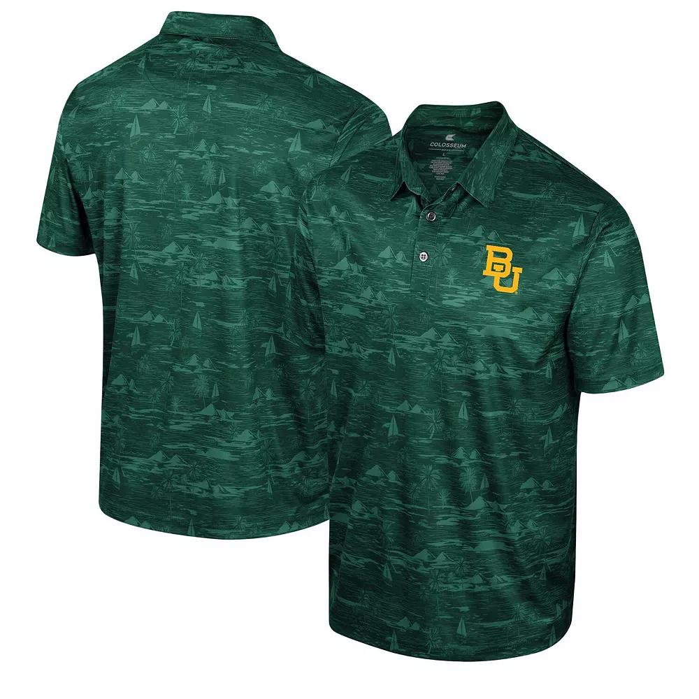 Men's Colosseum Green Baylor Bears Daly Print Polo,  Product Image