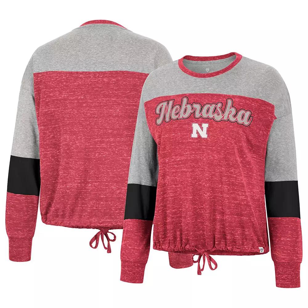 Women's Colosseum Scarlet Nebraska Huskers Joanna Tie Front Long Sleeve T-Shirt, Size: Small, Red Product Image