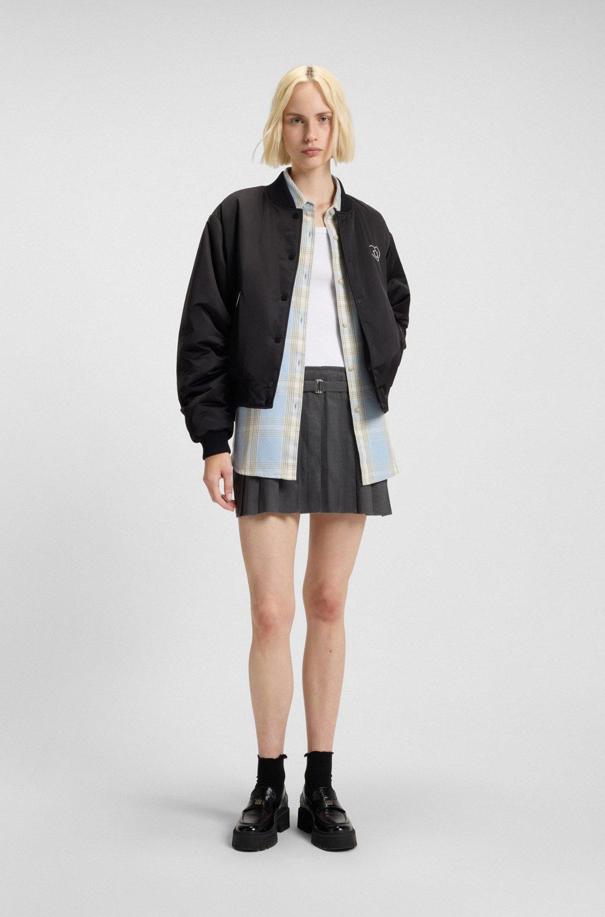 Ribbed tank dress with pleated skirt Product Image