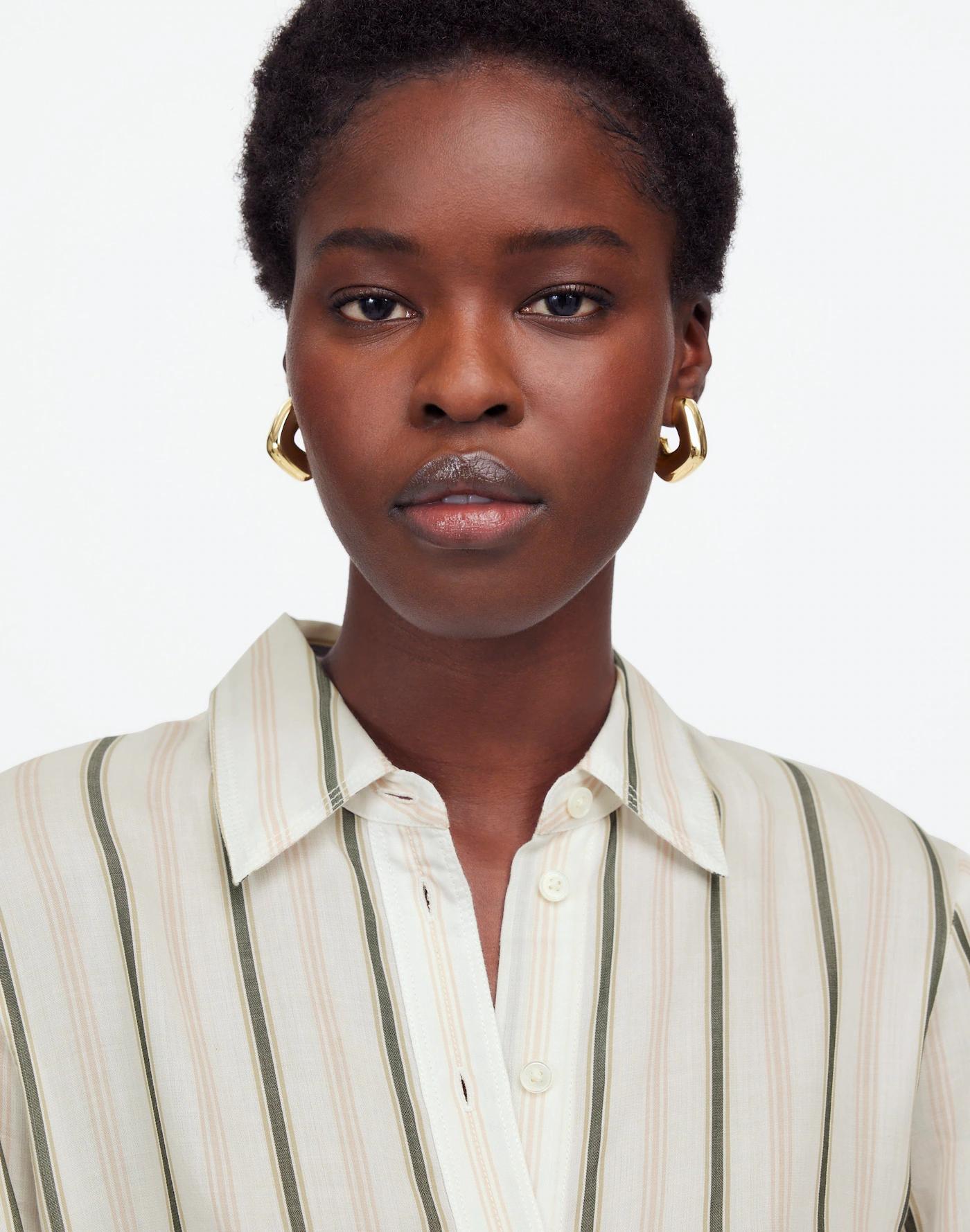 Striped Button-Up Shirt Product Image