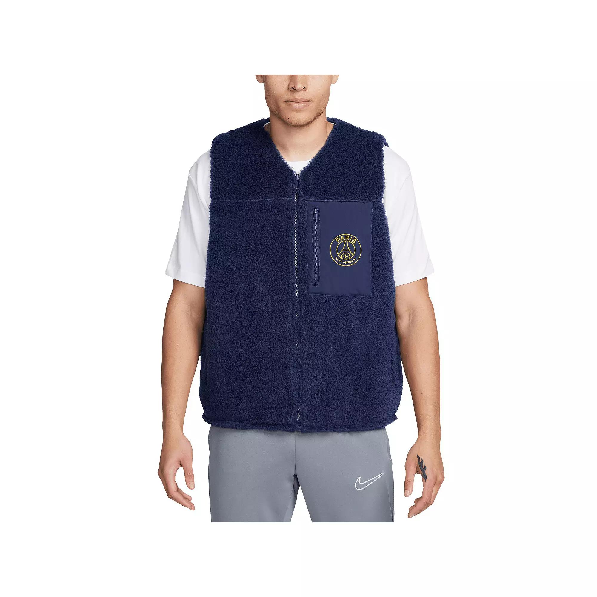 Men's Nike Navy Paris Saint-Germain Club+ Winterized Full-Zip Vest,  Product Image