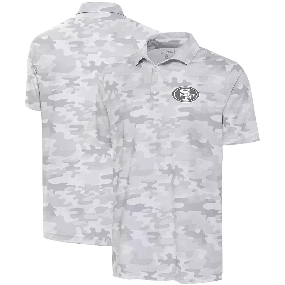 Men's Antigua White San Francisco 49ers Anthracite Logo Collide Polo,  Product Image