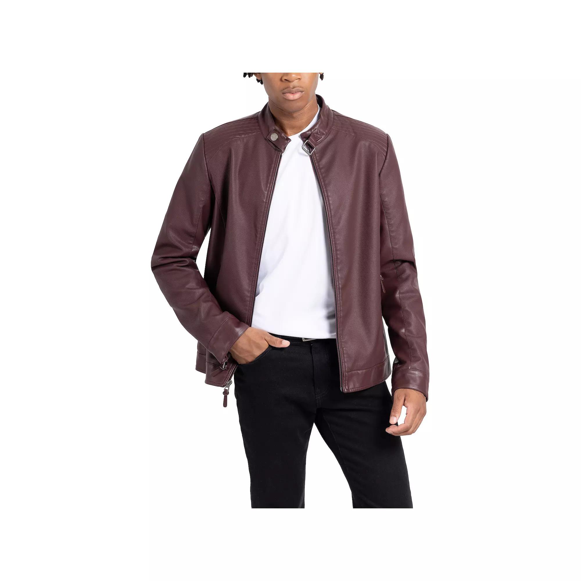 Men's Xray Faux Leather Racer Jacket,  Product Image