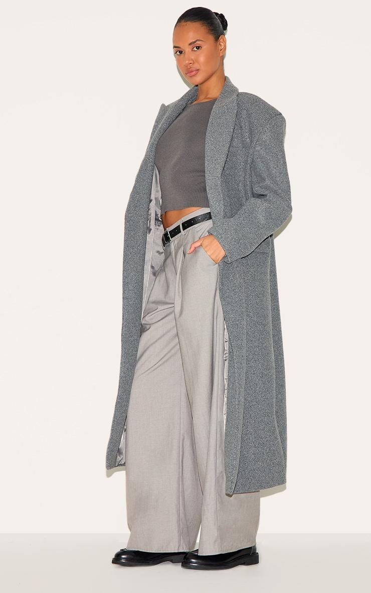 Grey Structured Extreme Oversized Double Breasted Coat Product Image