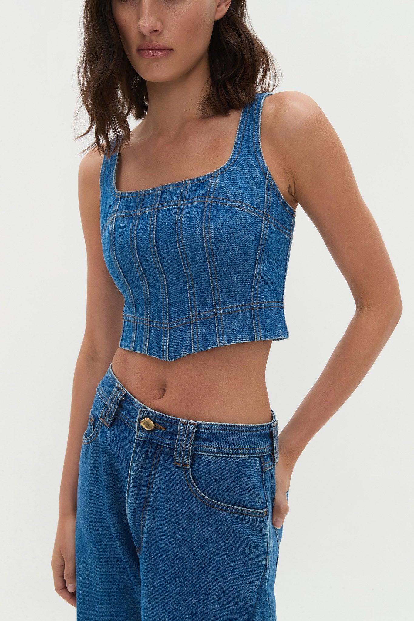 Rainer Denim Longline Bustier Product Image