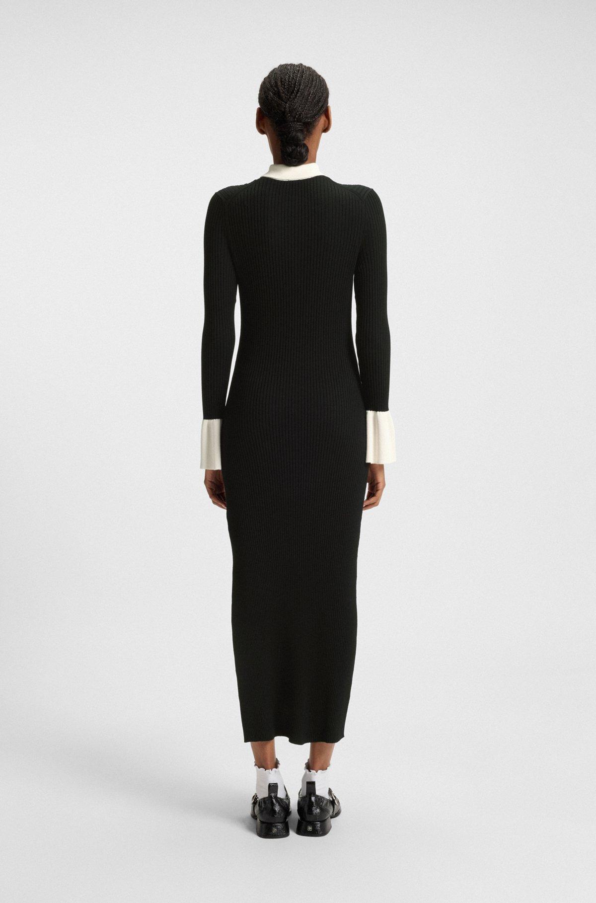 Knitted tube dress with stacked-logo keyhole placket Product Image