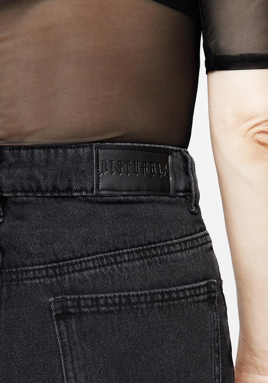 Tarantism Embroidered Mom Jeans Product Image