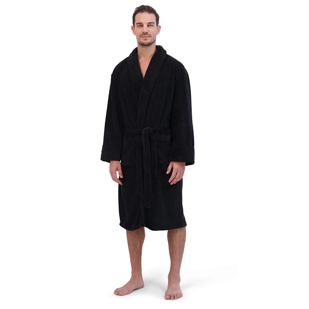 Men's Hanes Ultimate® Plush Soft Touch Robe, Black Product Image