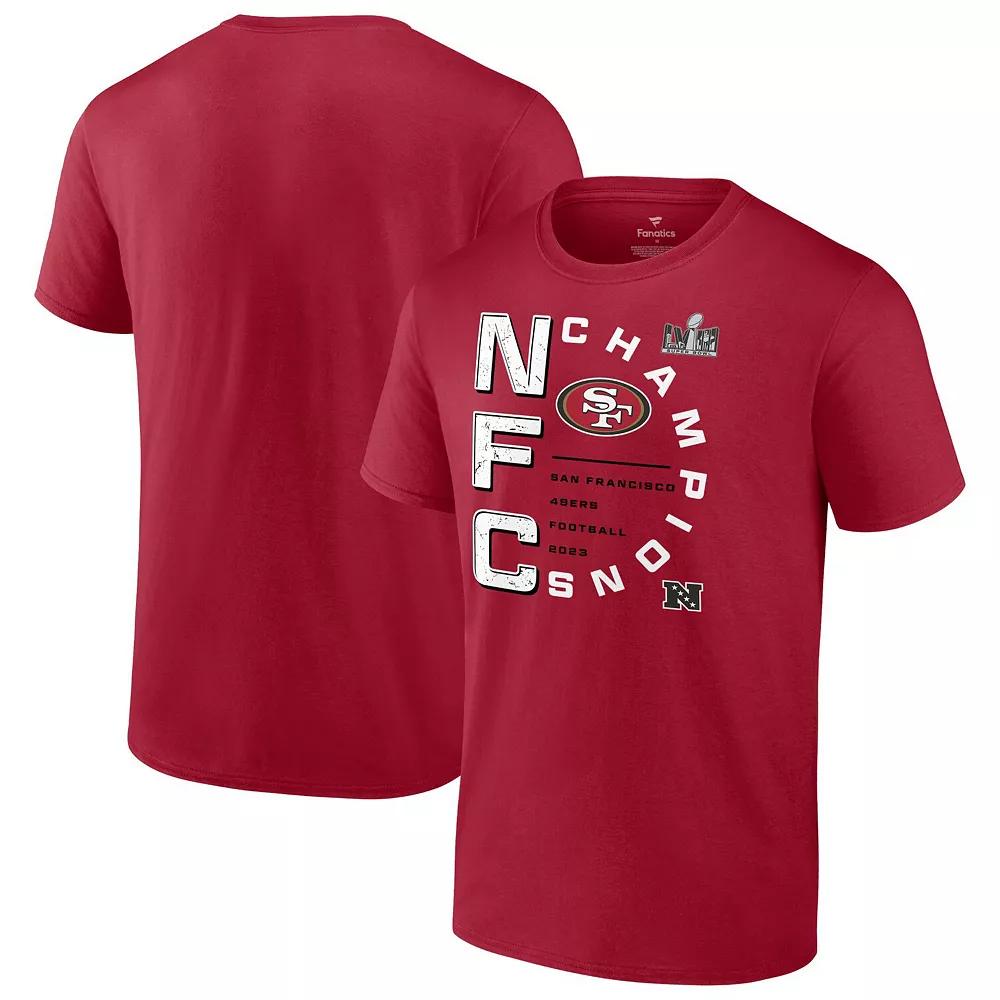 Men's Fanatics Branded Scarlet San Francisco 49ers 2023 NFC Champions Right Side Big & Tall T-Shirt, Size: 4XLT, Red Product Image