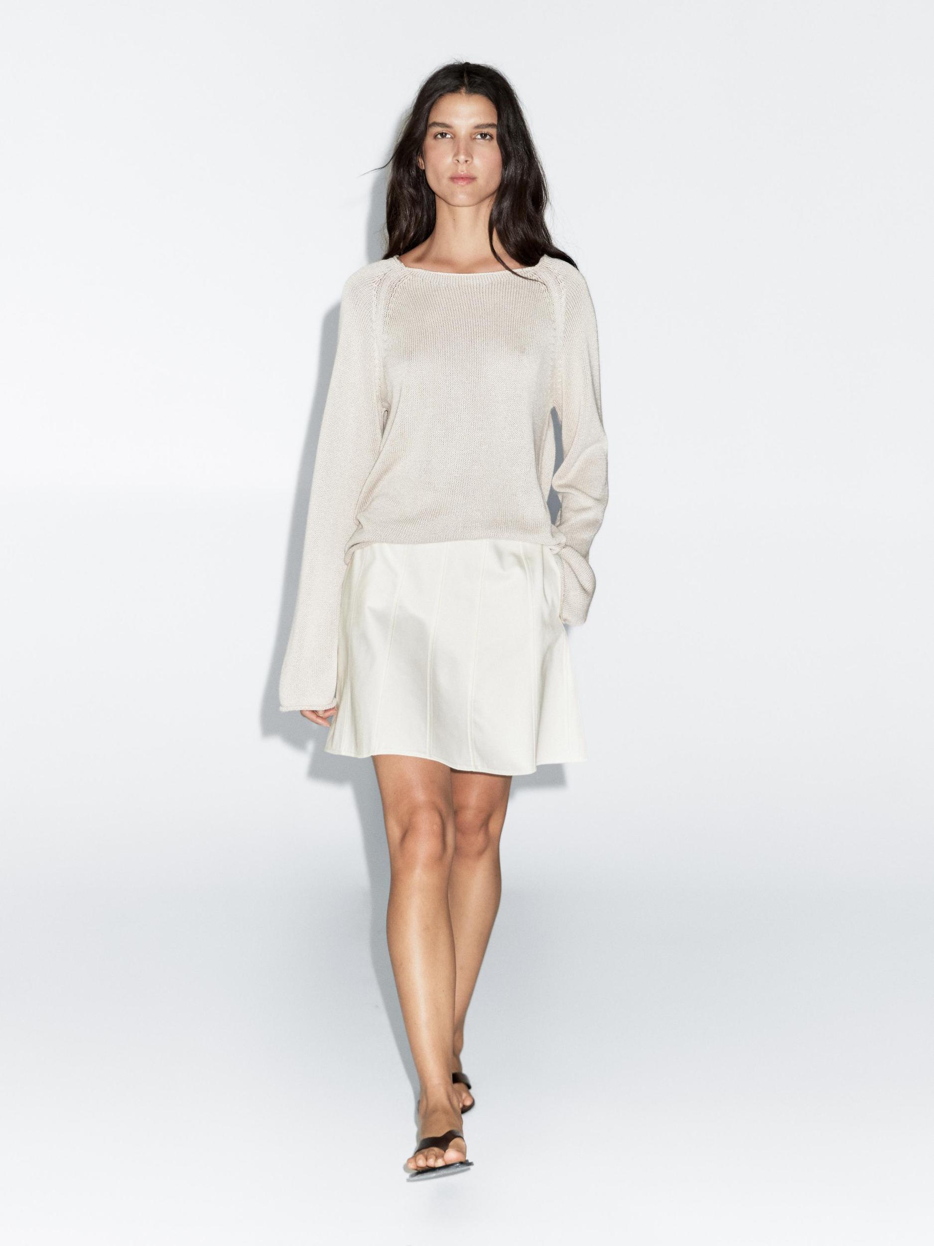 Purl knit cutwork sweater Product Image