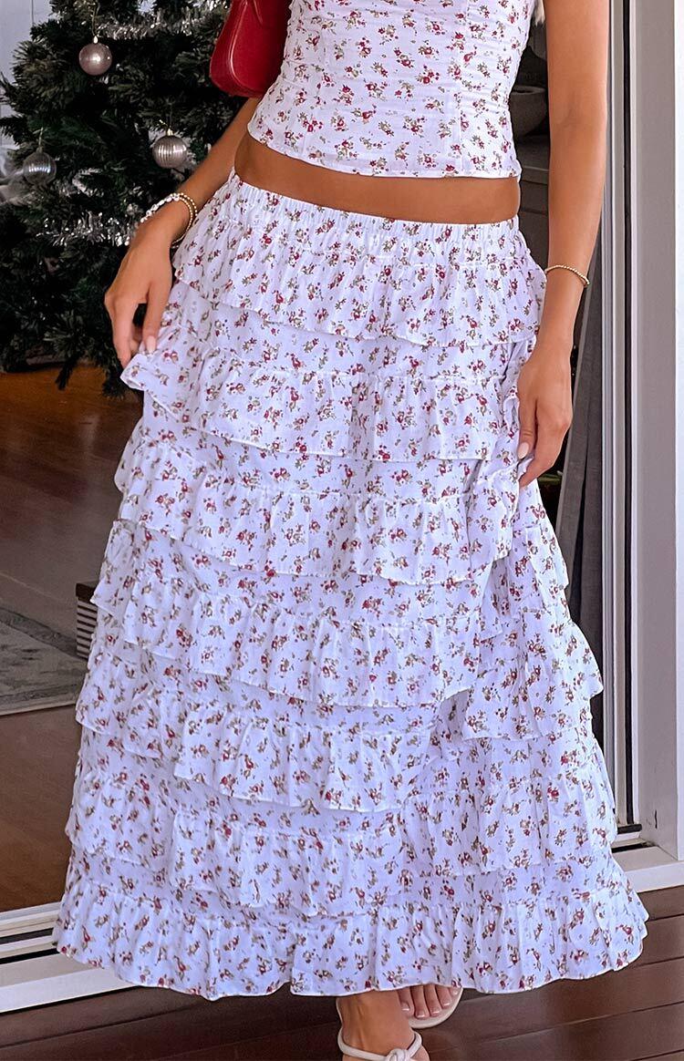 Paisley White Floral Strapless Top Girls Product Image