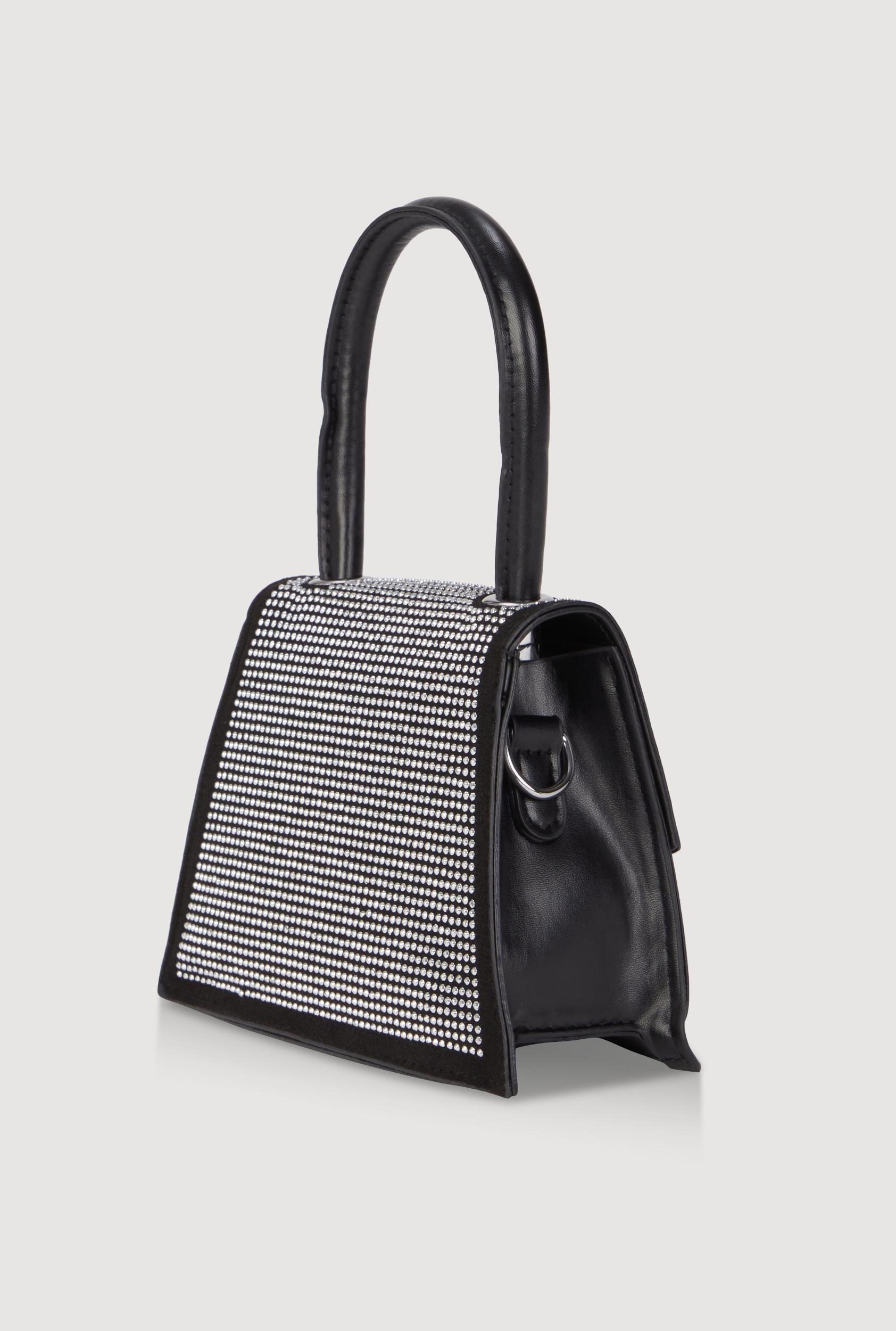 Stylish Metallic Studded Faux Leather Top Handle Crossbody Bag Unisex Product Image