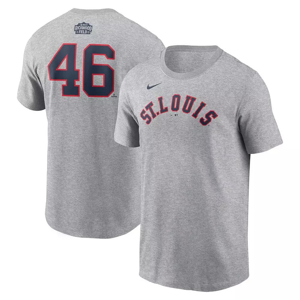 Mens Nike Paul Goldschmidt Gray St. Louis Cardinals 2024 Rickwood Classic Fuse Name & Number T-Shirt Product Image