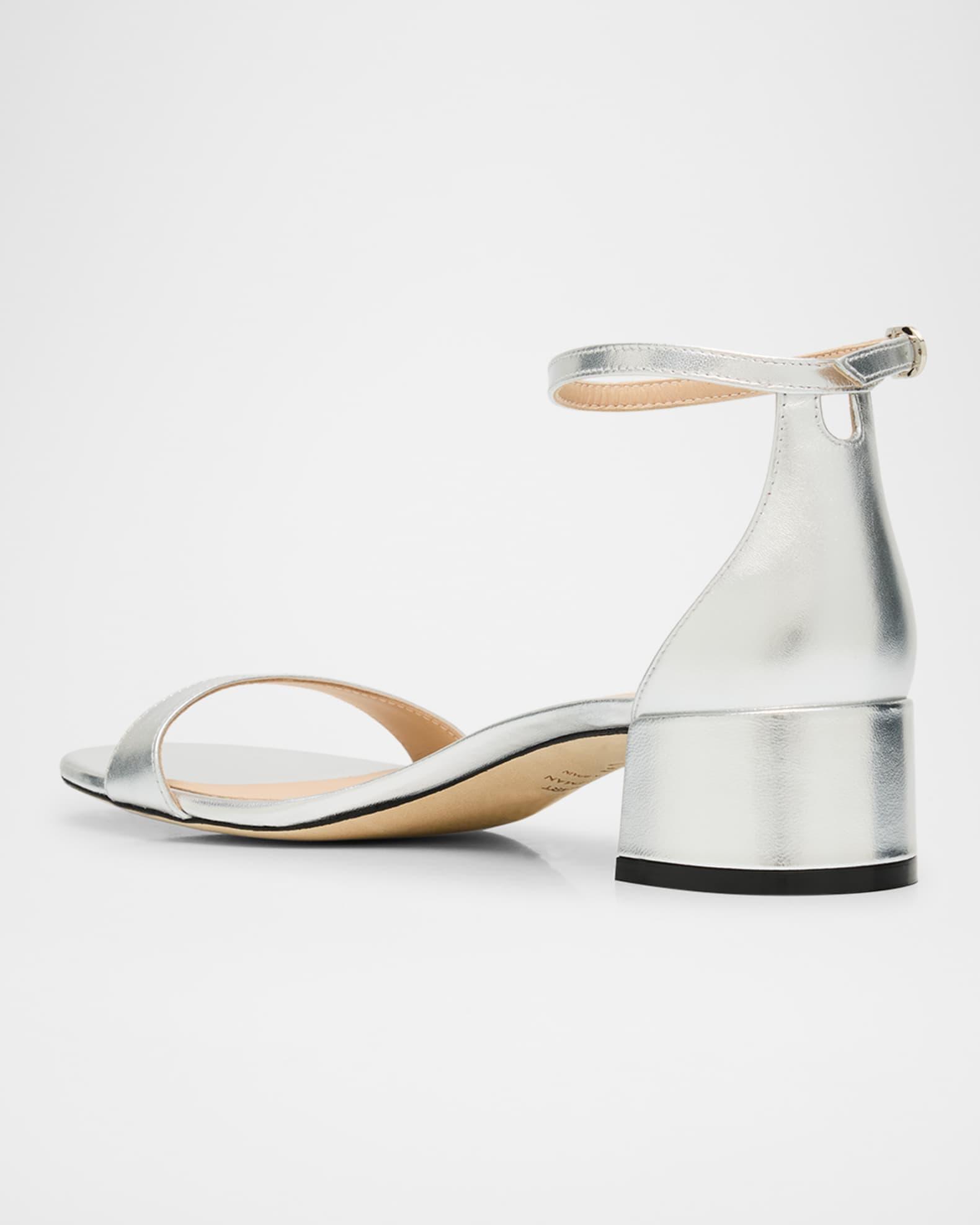 Nudist Metallic Ankle-Strap Sandals Product Image
