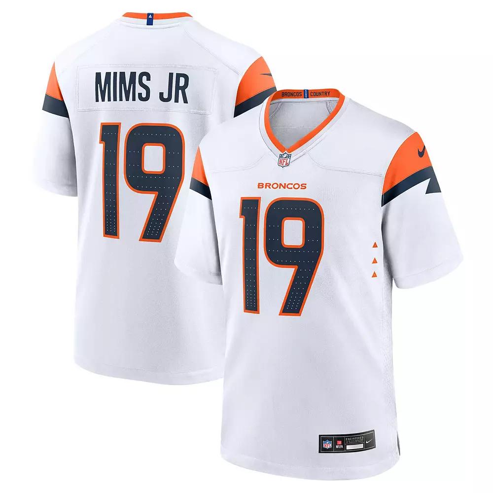 Men's Nike Marvin Mims Jr White Denver Broncos Game Jersey,  Product Image