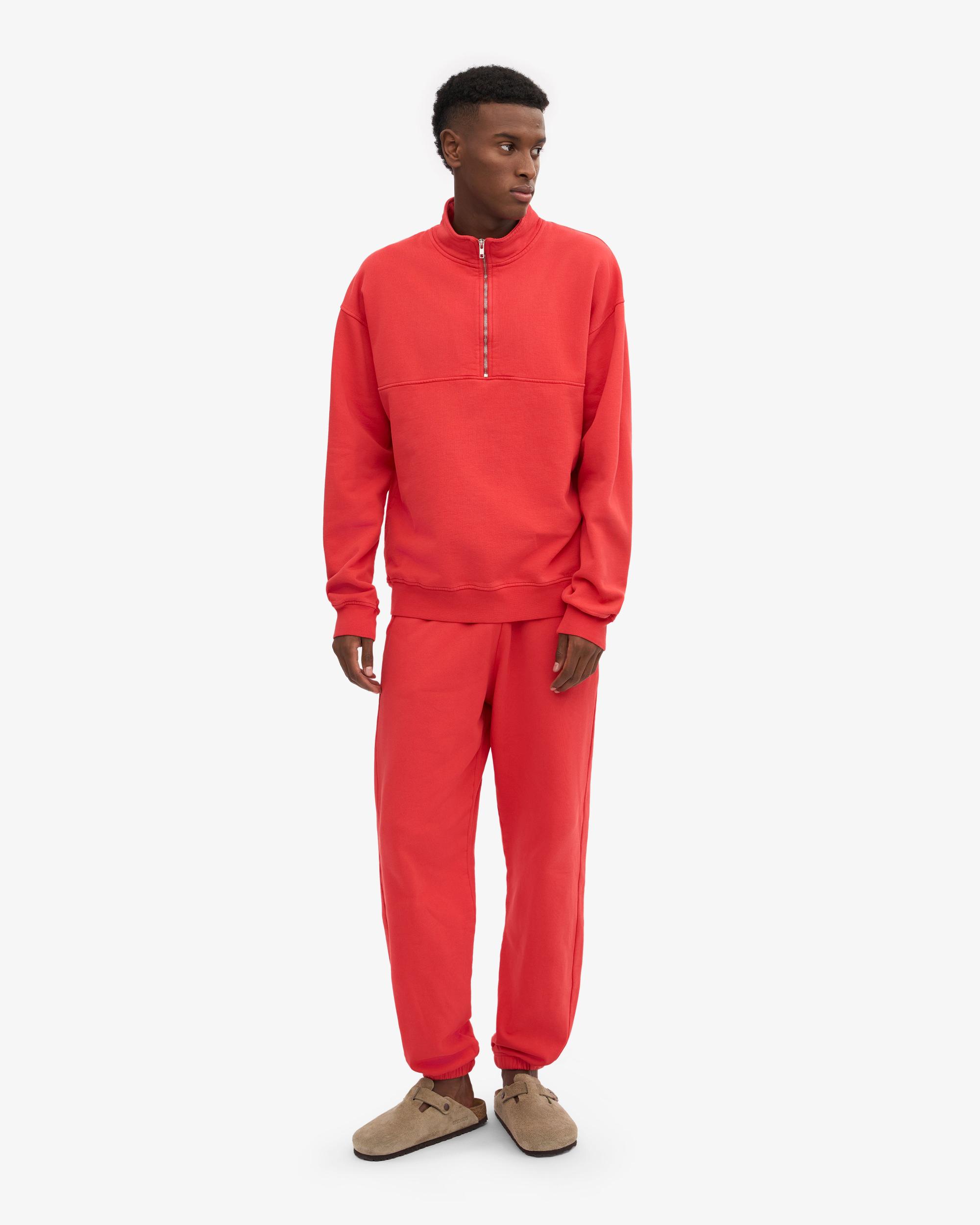 Organic Quarter Zip - Red Tangerine Product Image
